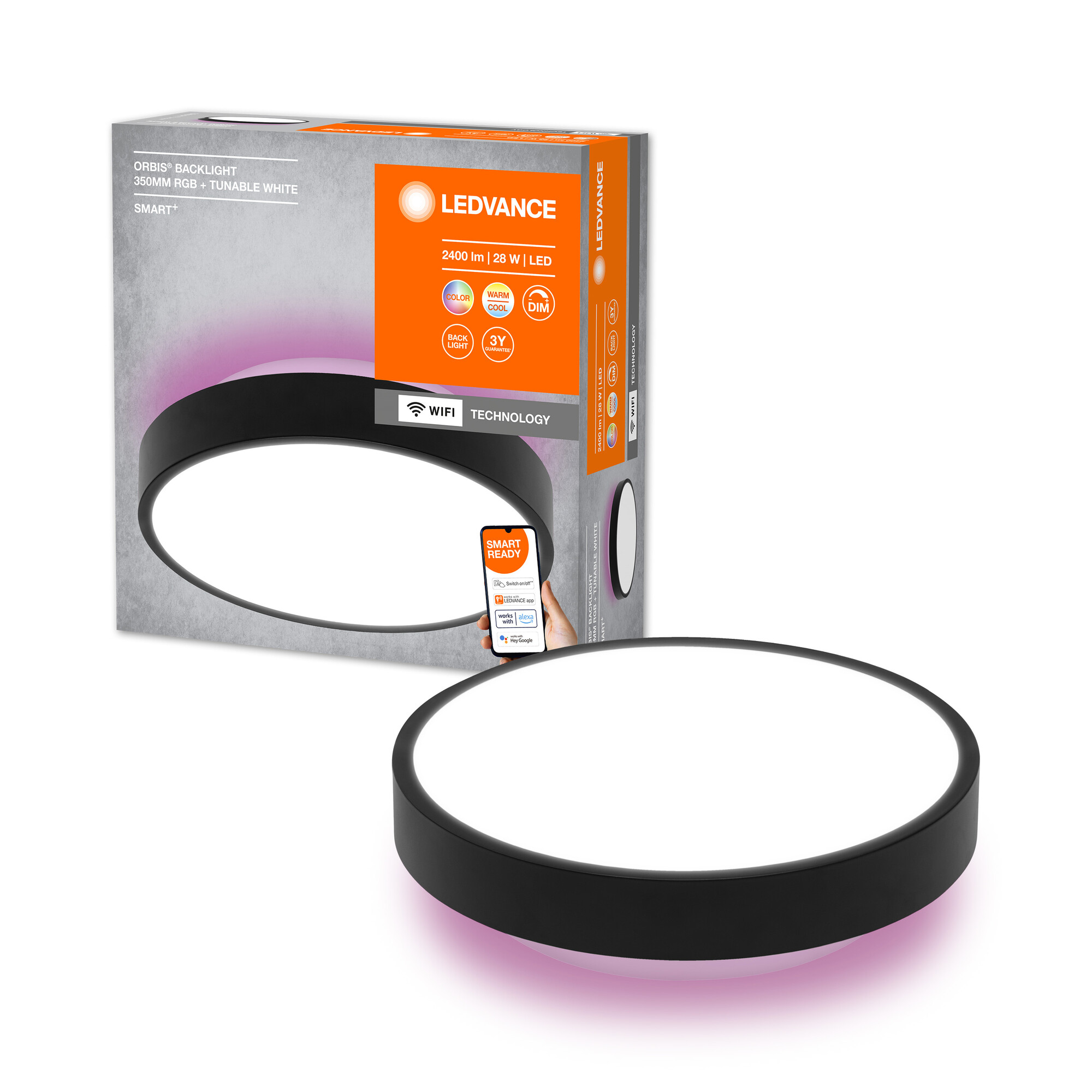 Deckenleuchte 'Smart+ Orbis Ceiling' schwarz Ø 35 cm