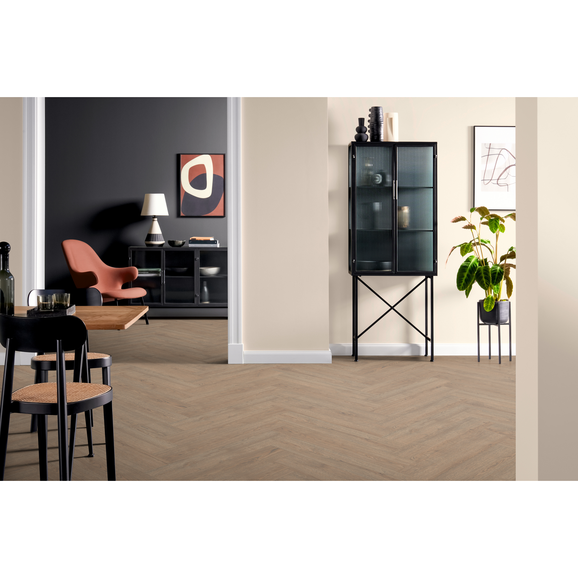 Laminat 'Nature Herringbone' EL2190 Turin Eiche 8 mm
