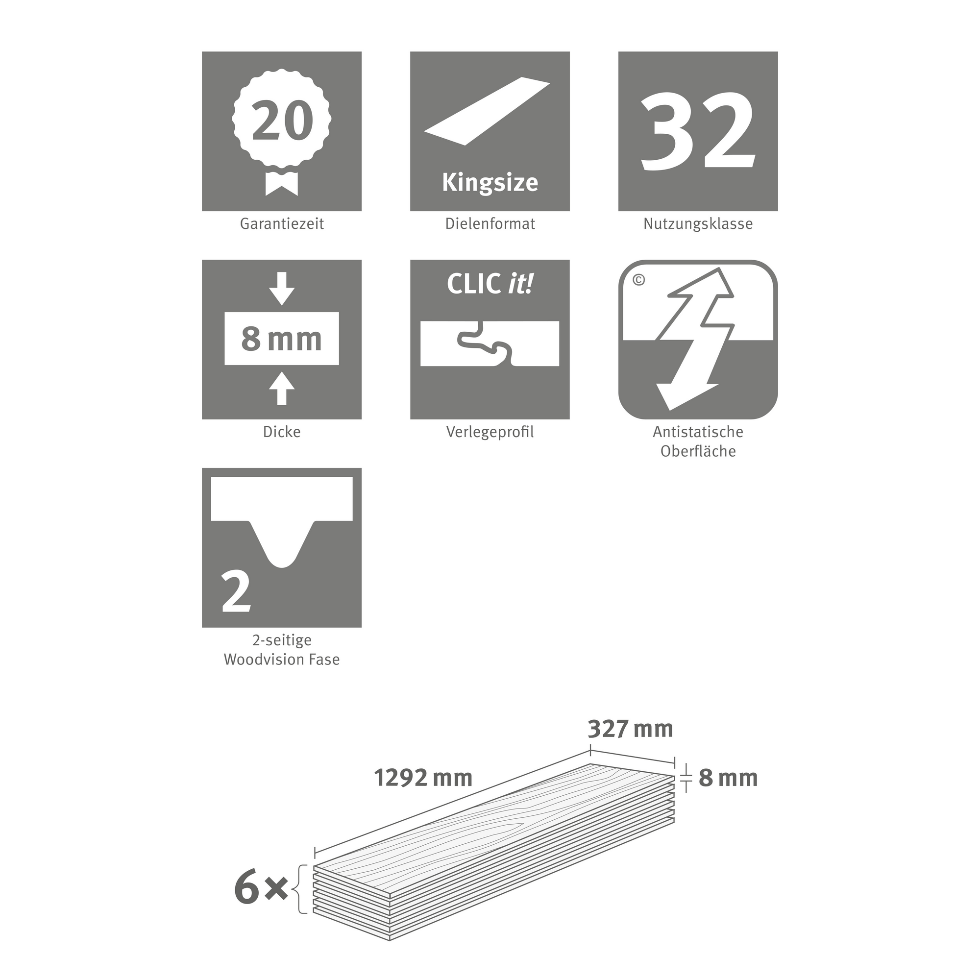 Laminat 'NatureSense' EL2092 Ortega Eiche natur 8 mm