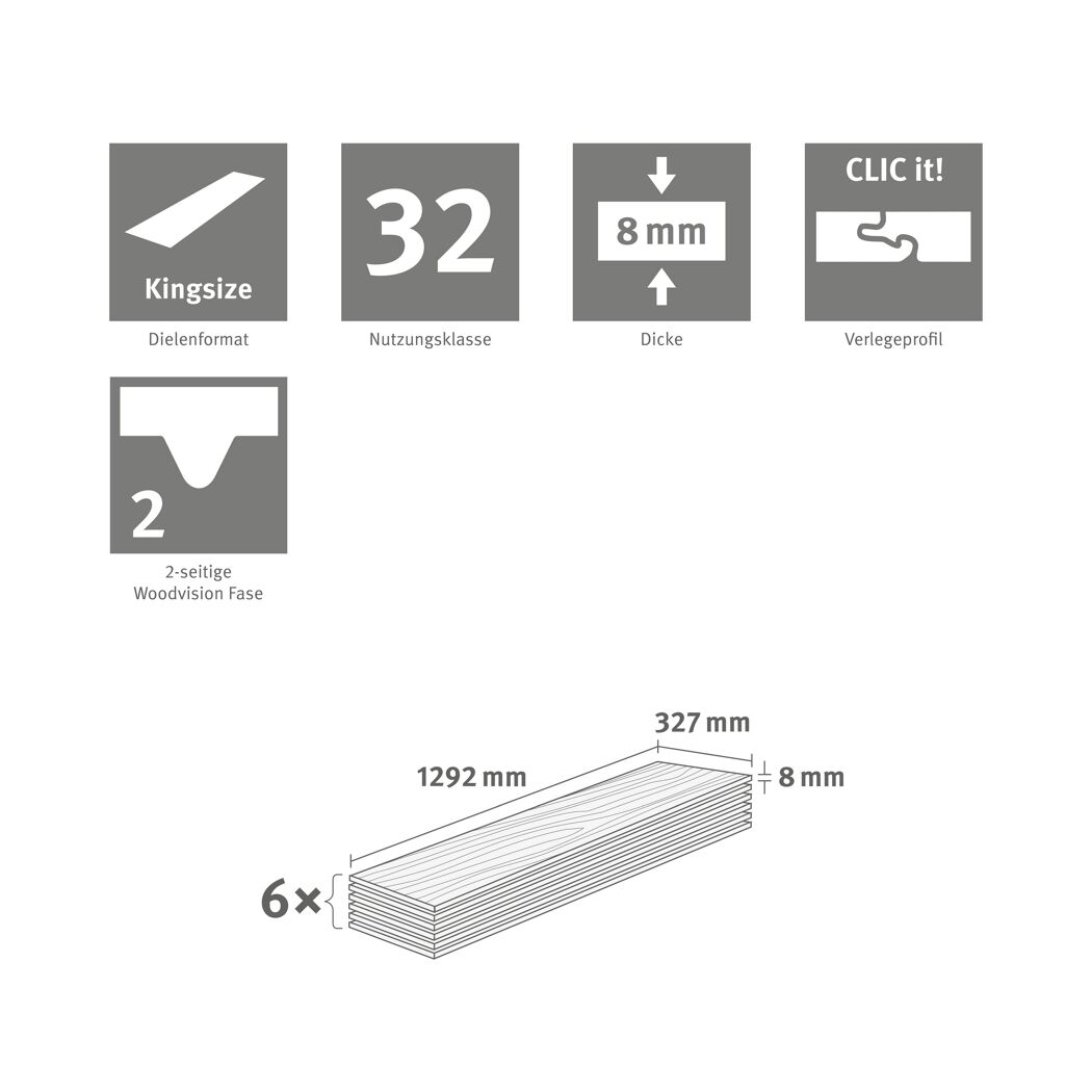 Laminat 'NatureSense' EL2733 Hamilton Eiche 8 mm