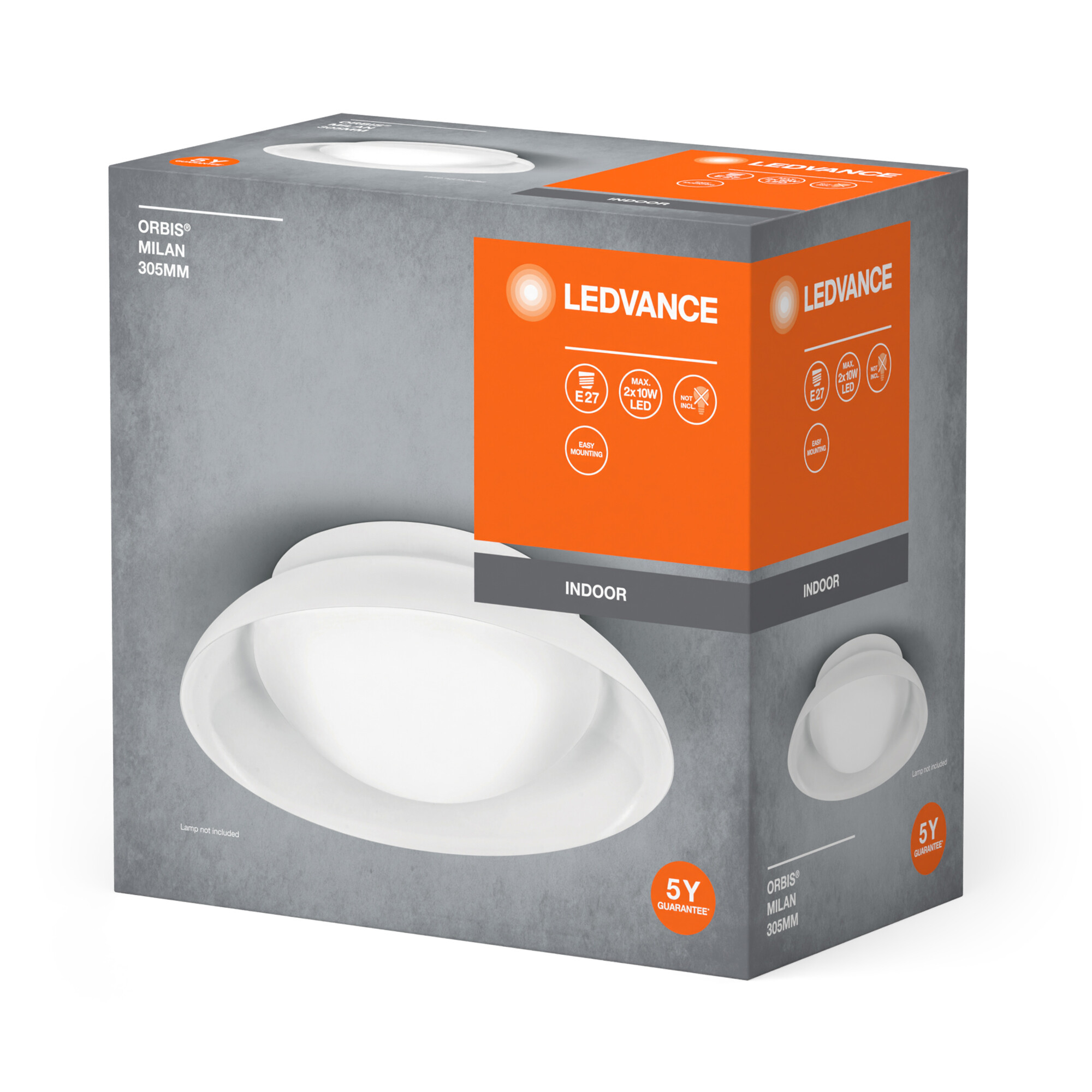 Deckenleuchte 'Orbis Milan' weiß Ø 30,5 cm