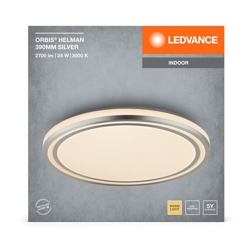 Deckenleuchte 'Orbis Helman' Silber Ø 39 cm