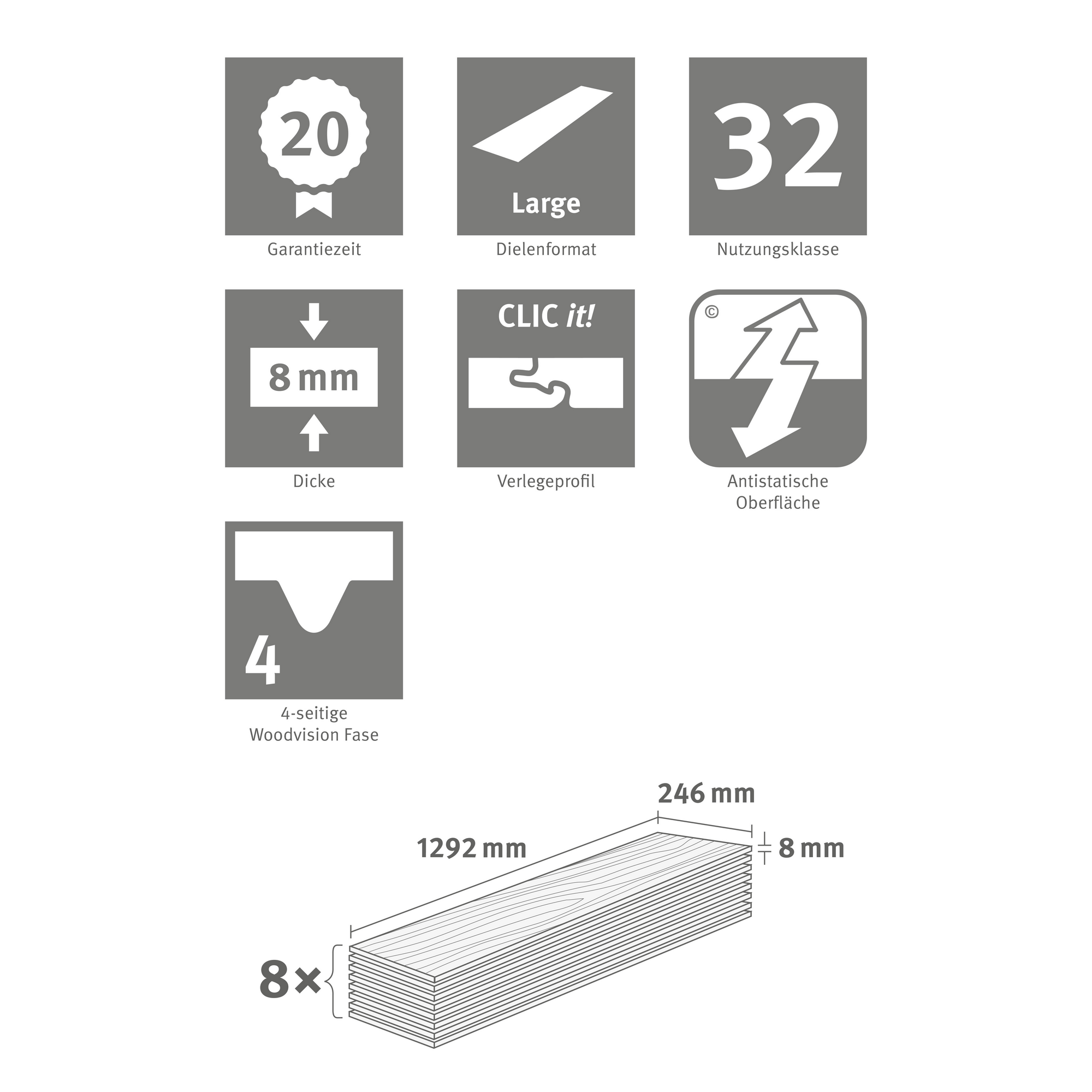Laminat 'NatureSense' EL2141 Carlin Eiche sand 8 mm