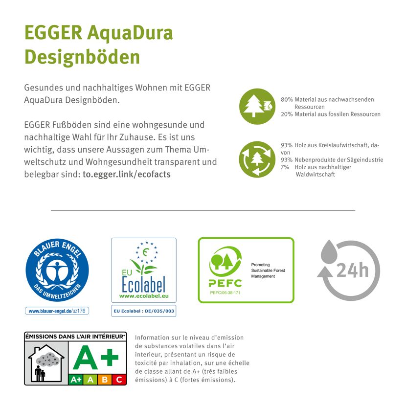 Designboden 'Aquadura' EDF200 Wildeiche natur 7,5 mm