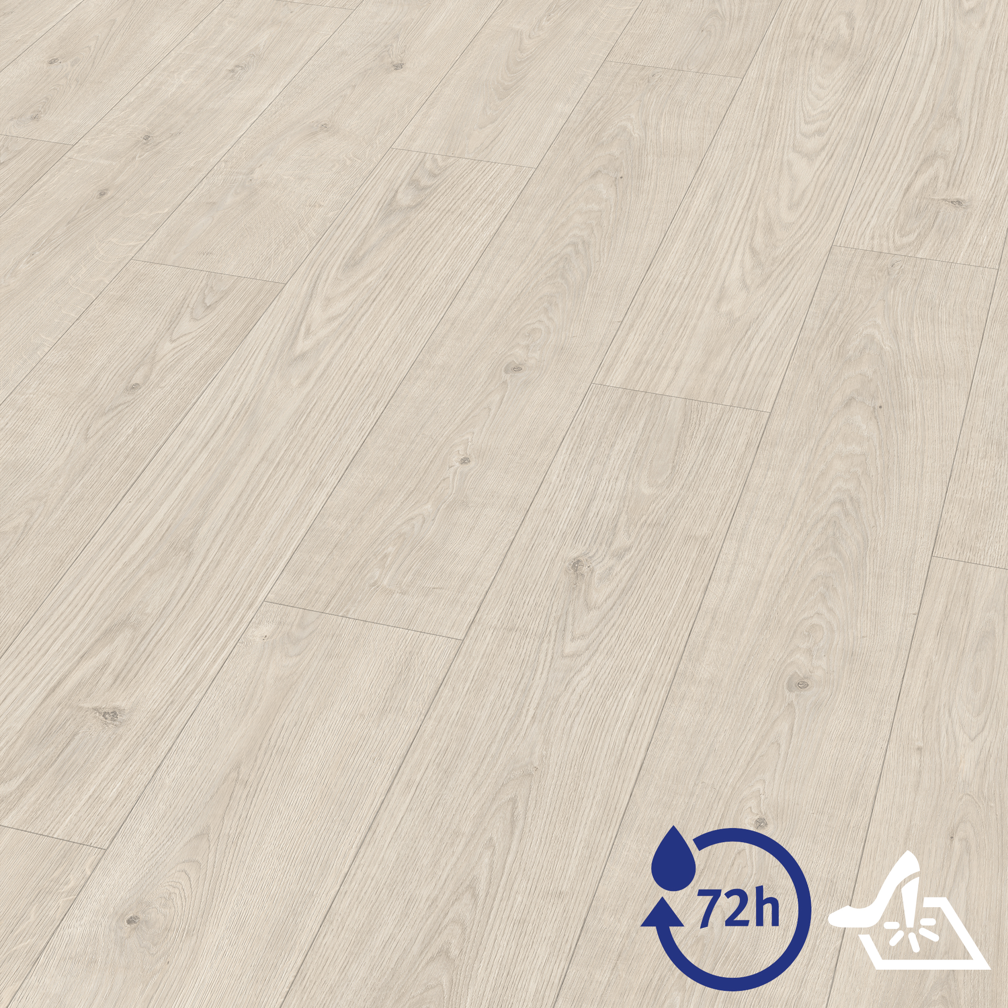Hybridboden 'Aquadura+' EDF184 Berdal Eiche weiss 7,5 mm