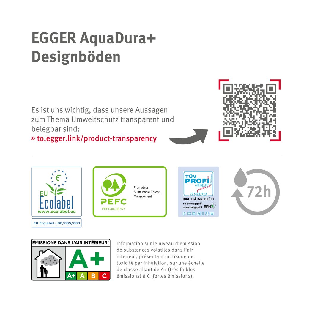Designboden 'Aquadura+' EDF197 Capri Eiche braun 7,5 mm