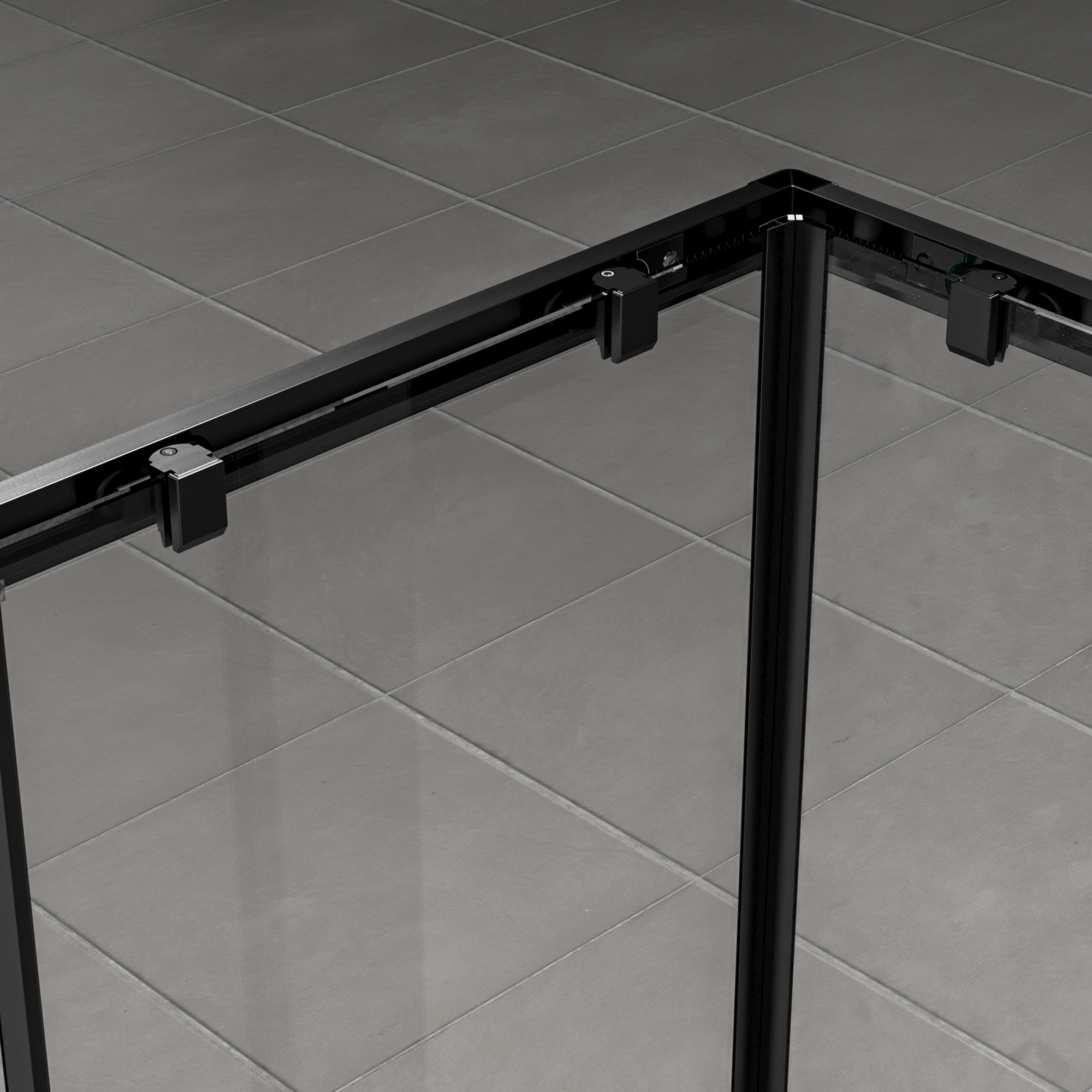 Duschkabine 'Paola' schwarz 80 x 80 x 190 cm