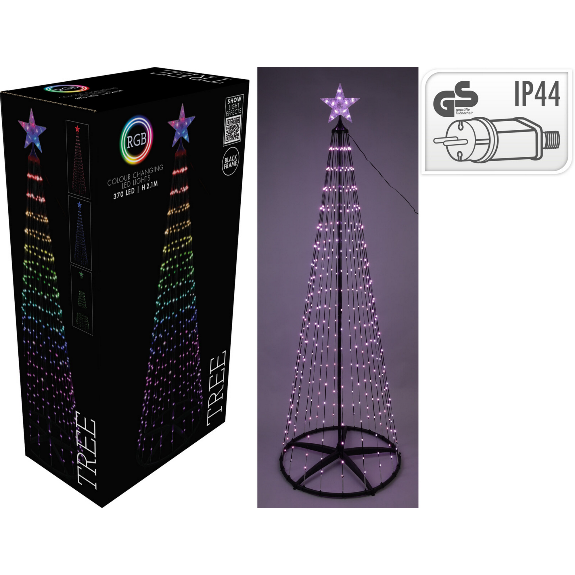 LED-Metallbaum 370 LEDs H 210 cm
