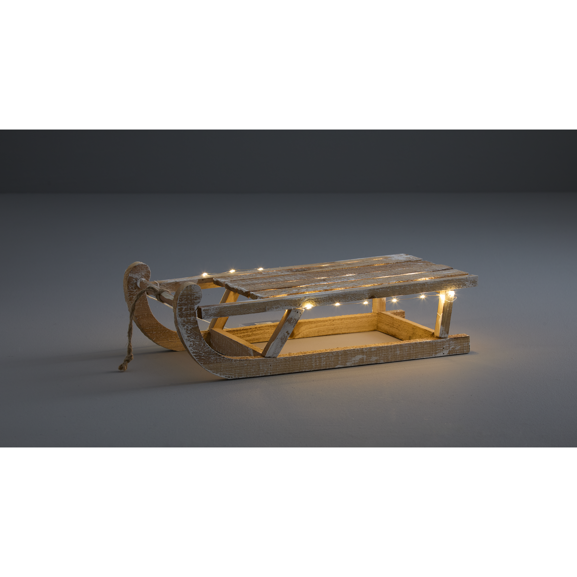 LED-Holzschlitten 50 x 24 x 16 cm