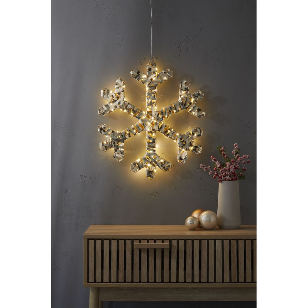 LED-Figur Schneeflocke mit Timer Ø 50 cm 50 LEDs