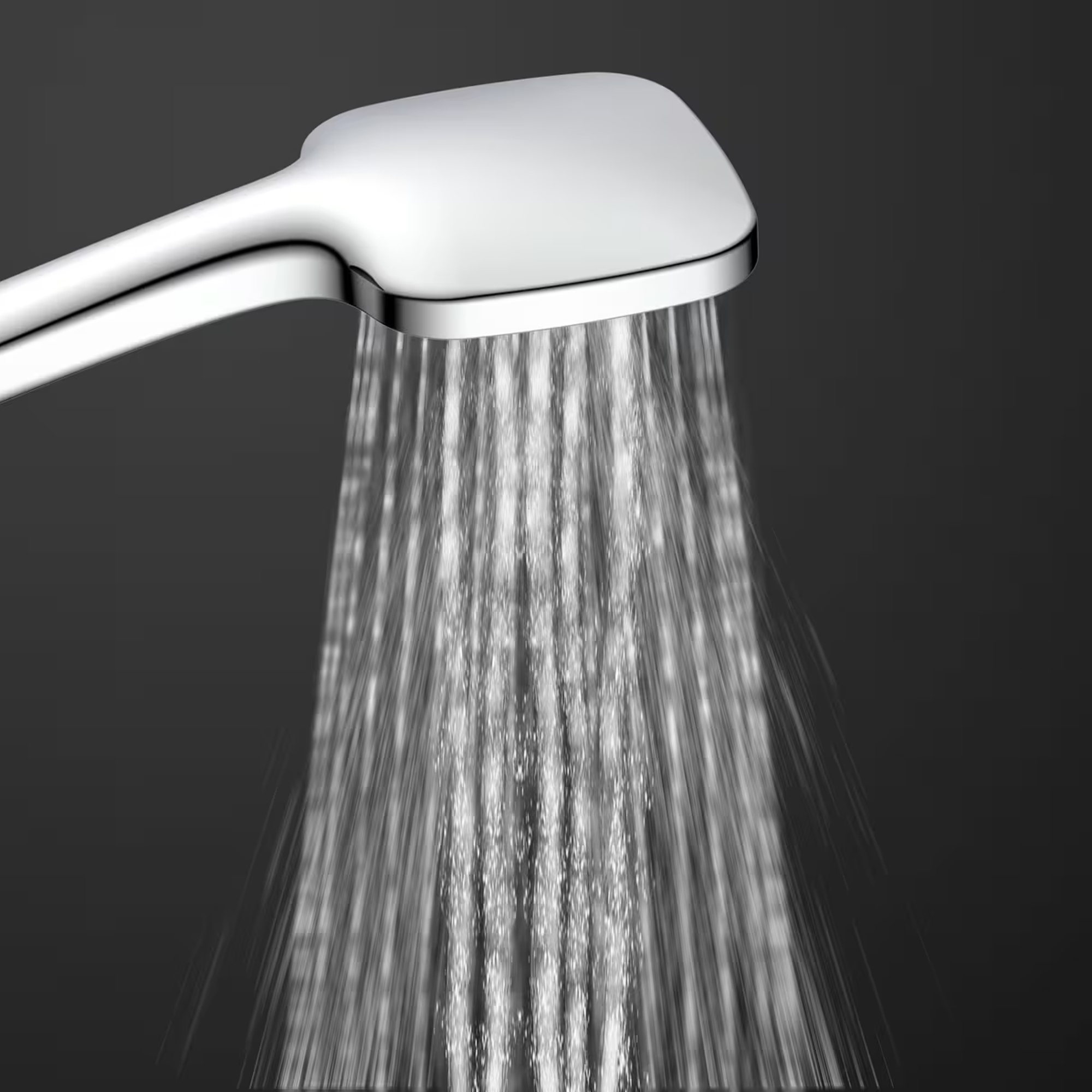 Handbrause 'Ravenna' chrome/weiß Eckig 10 cm, 3 Strahlarten