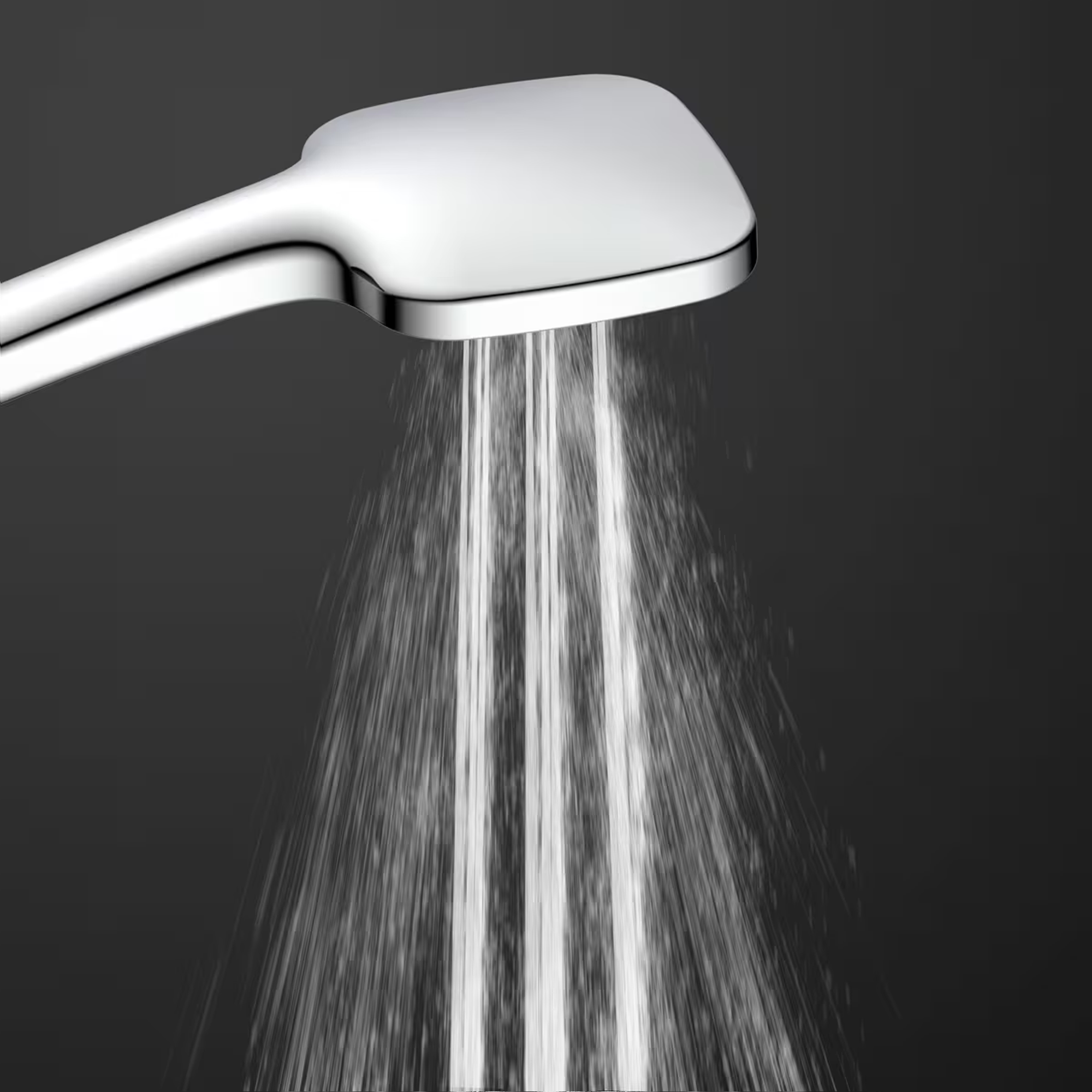 Handbrause 'Ravenna' chrome/weiß Eckig 10 cm, 3 Strahlarten