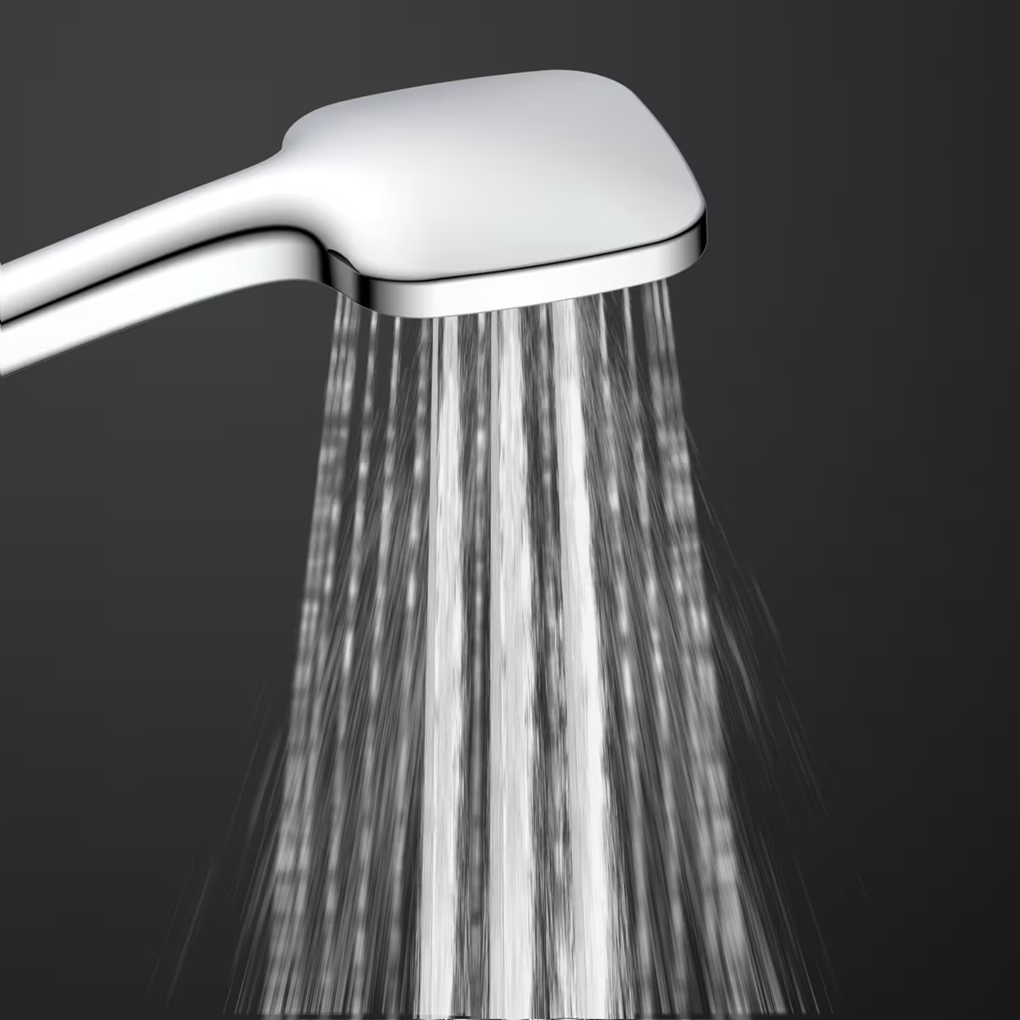 Handbrause 'Ravenna' chrome/weiß Eckig 10 cm, 3 Strahlarten