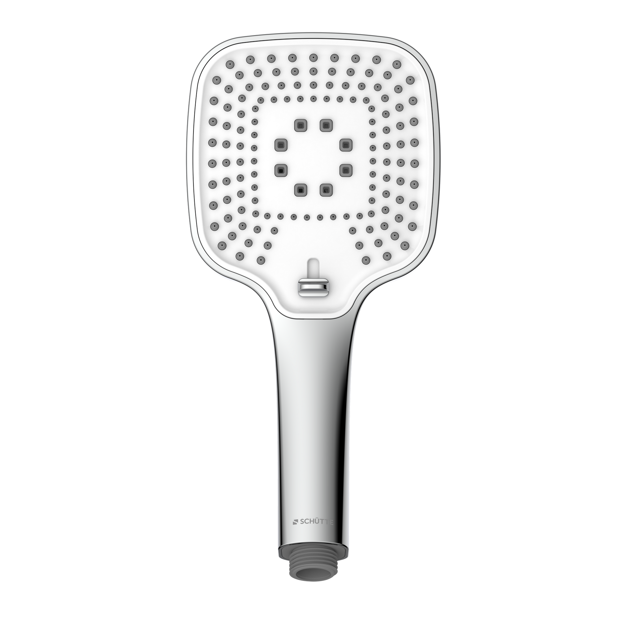 Handbrause 'Ravenna' chrome/weiß Eckig 10 cm, 3 Strahlarten