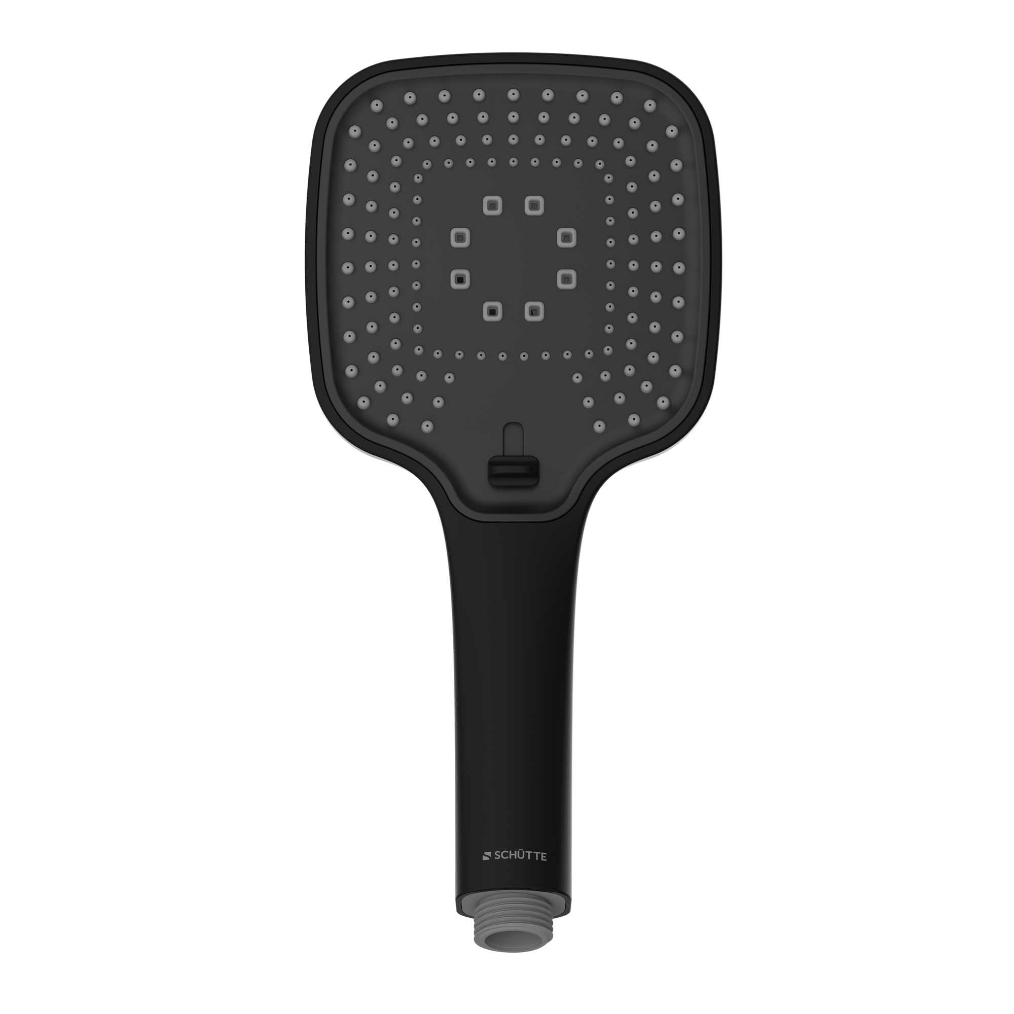 Handbrause 'Ravenna' schwarz matt Eckig 10 cm, 3 Strahlarten