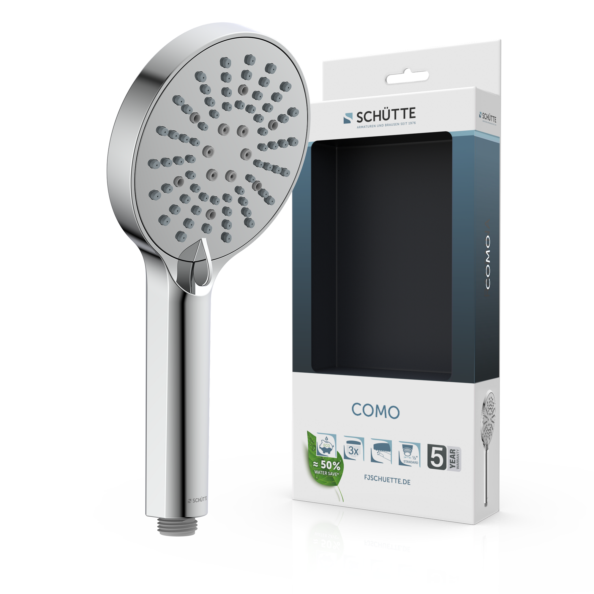 Handbrause 'Como' chrom Ø 12 cm, 5 Strahlarten