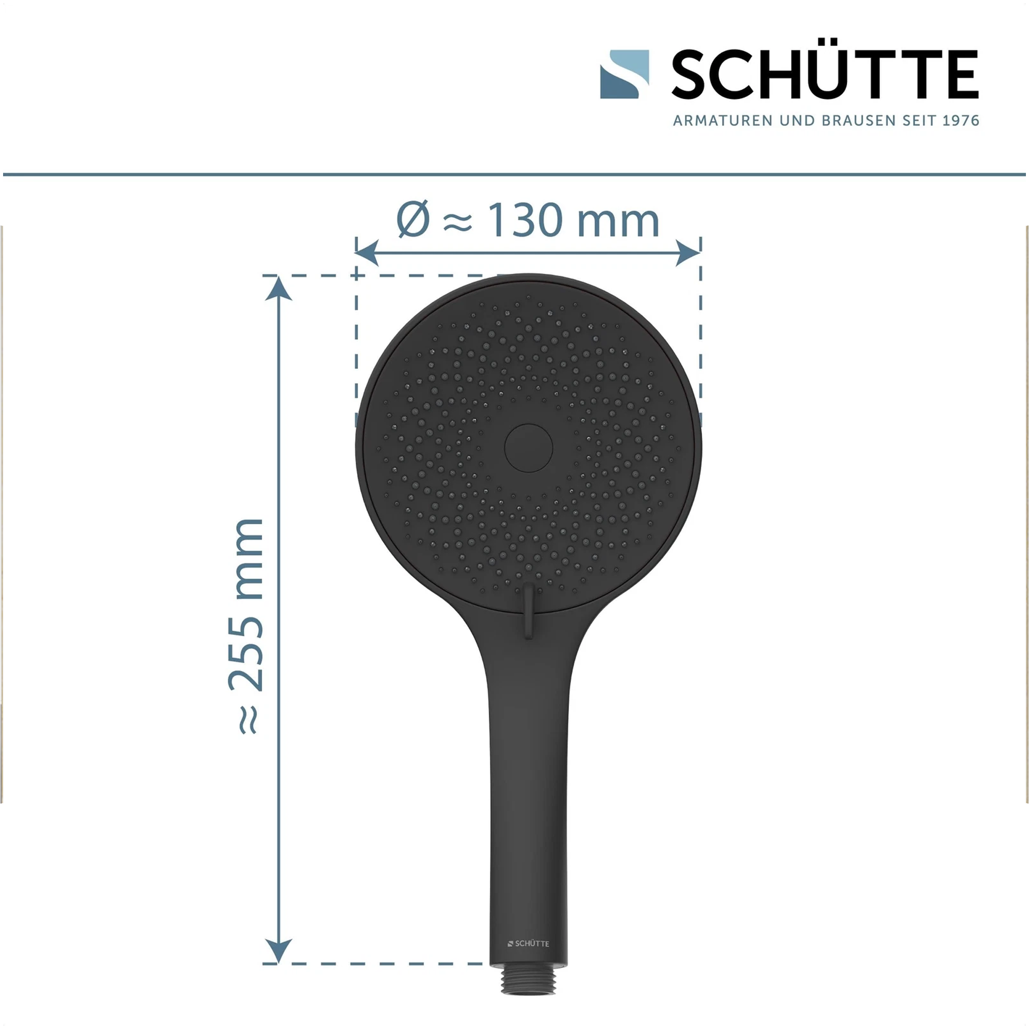 Handbrause 'Capri' schwarz matt Ø 13 cm, 3 Strahlarten