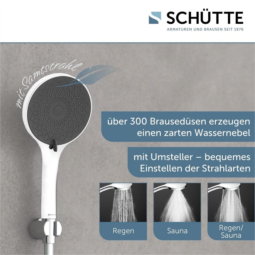 Handbrause 'Capri' weiß matt/anthrazit Ø 13 cm, 3 Strahlarten