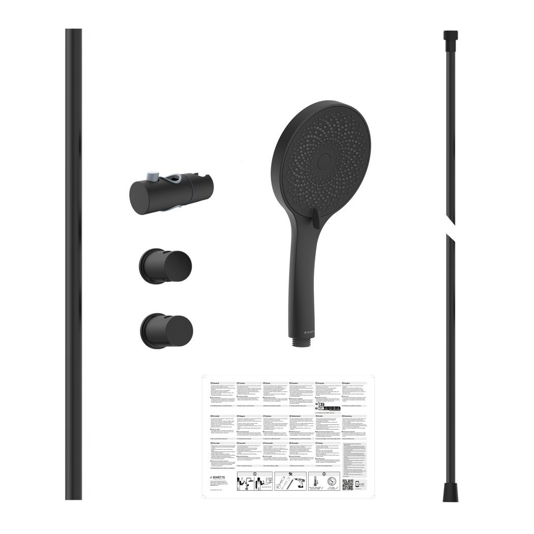 Brausestangenset 'Raven' schwarz matt, 3 Strahlarten