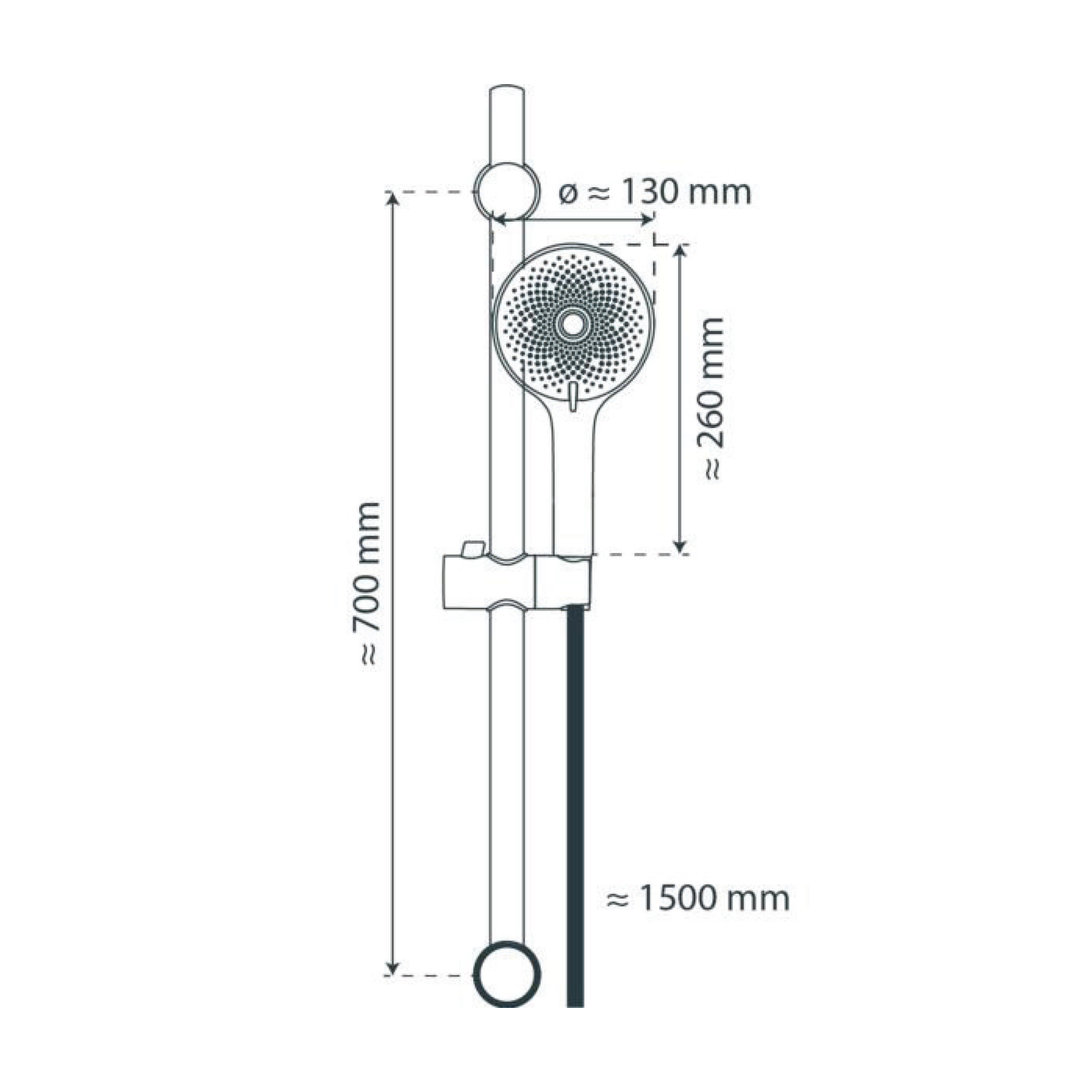 Brausestangenset 'Raven' schwarz matt, 3 Strahlarten