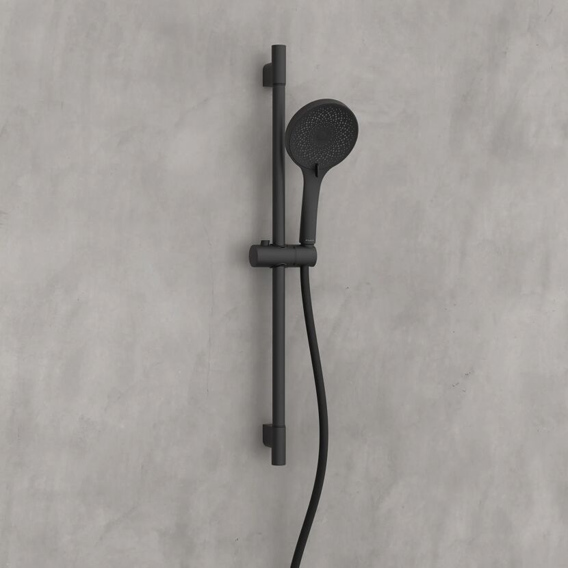 Brausestangenset 'Capri' schwarz matt, 3 Strahlarten
