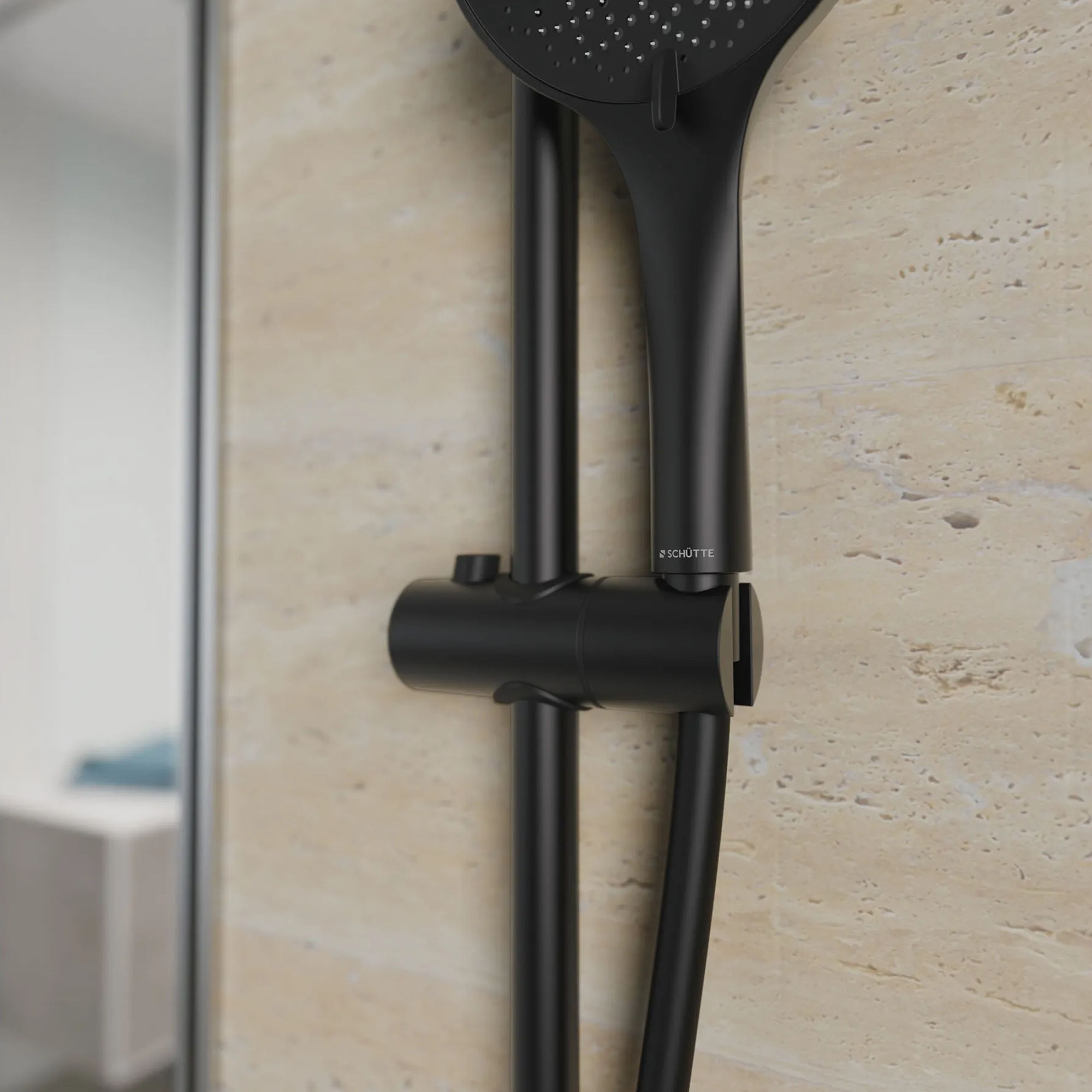 Brausestangenset 'Capri' schwarz matt, 3 Strahlarten