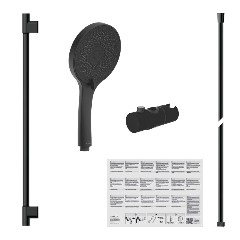 Brausestangenset 'Capri' schwarz matt, 3 Strahlarten
