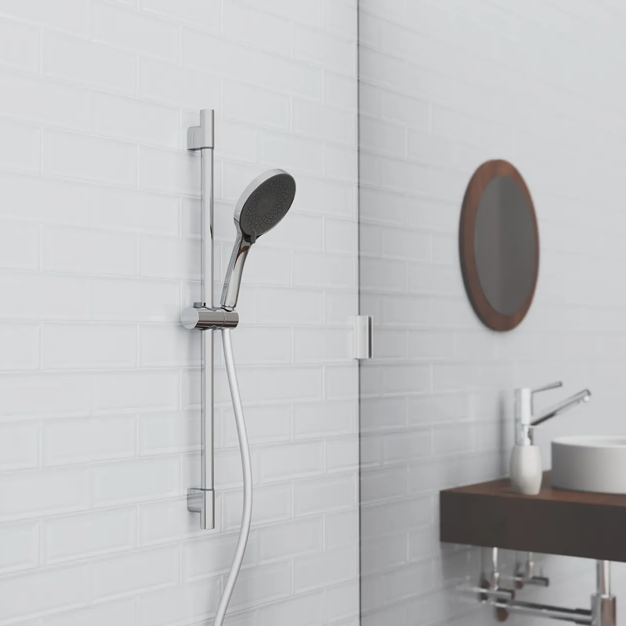 Brausestangenset 'Capri' verchromt, 3 Strahlarten