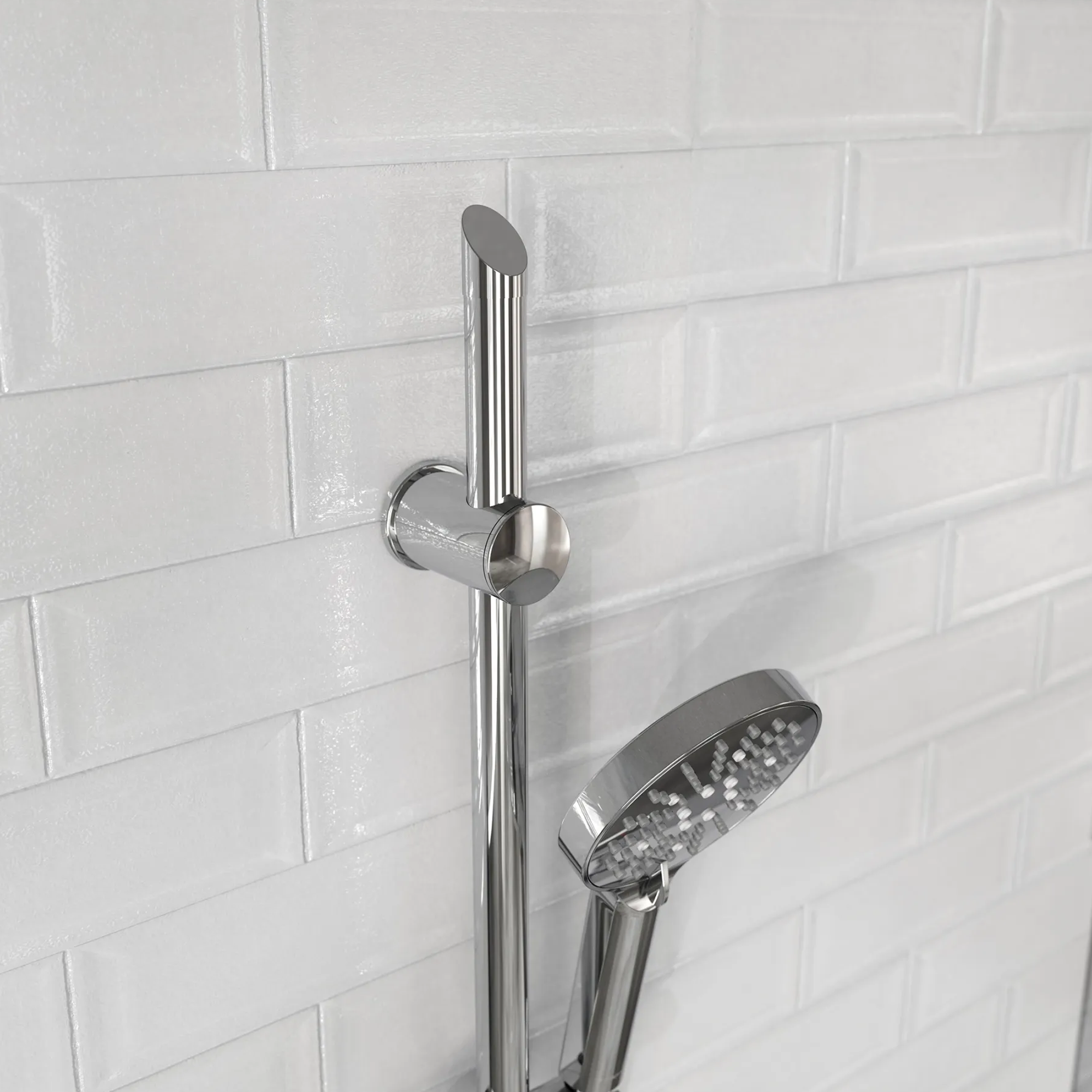 Brausestangenset zum Kleben, verchromt, 3 Strahlarten