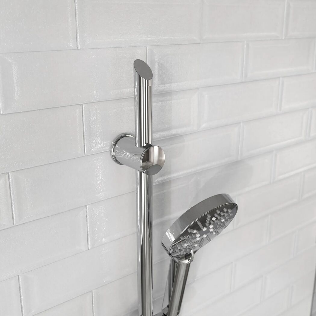 Brausestangenset zum Kleben, verchromt, 3 Strahlarten