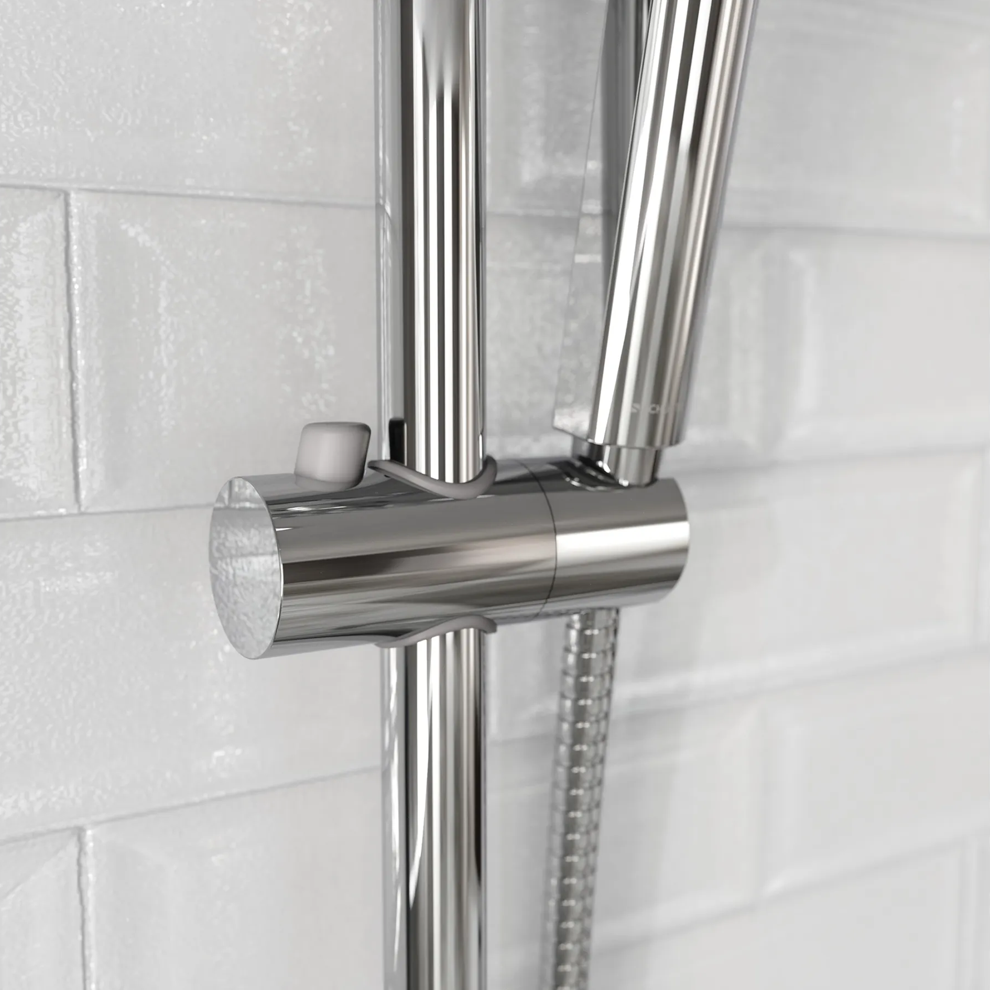 Brausestangenset zum Kleben, verchromt, 3 Strahlarten