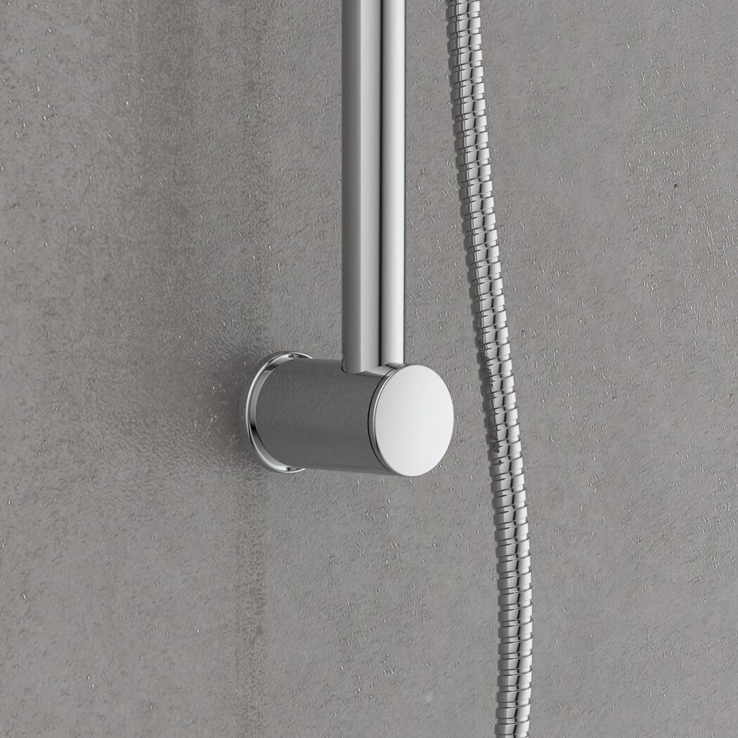 Brausestangenset zum Kleben, verchromt, 3 Strahlarten