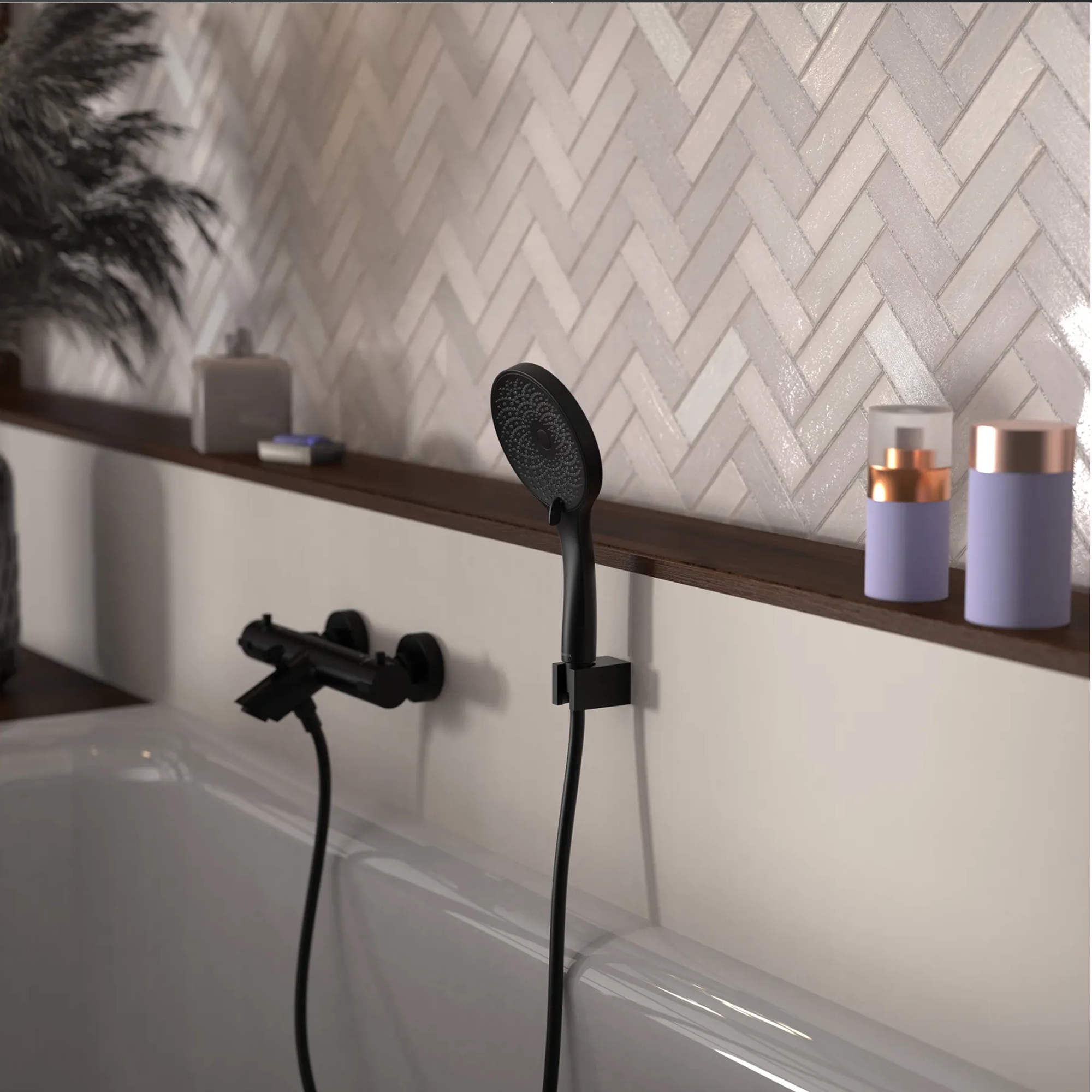 Handbrause 'Raven' schwarz matt Ø 13 cm, 3 Strahlarten