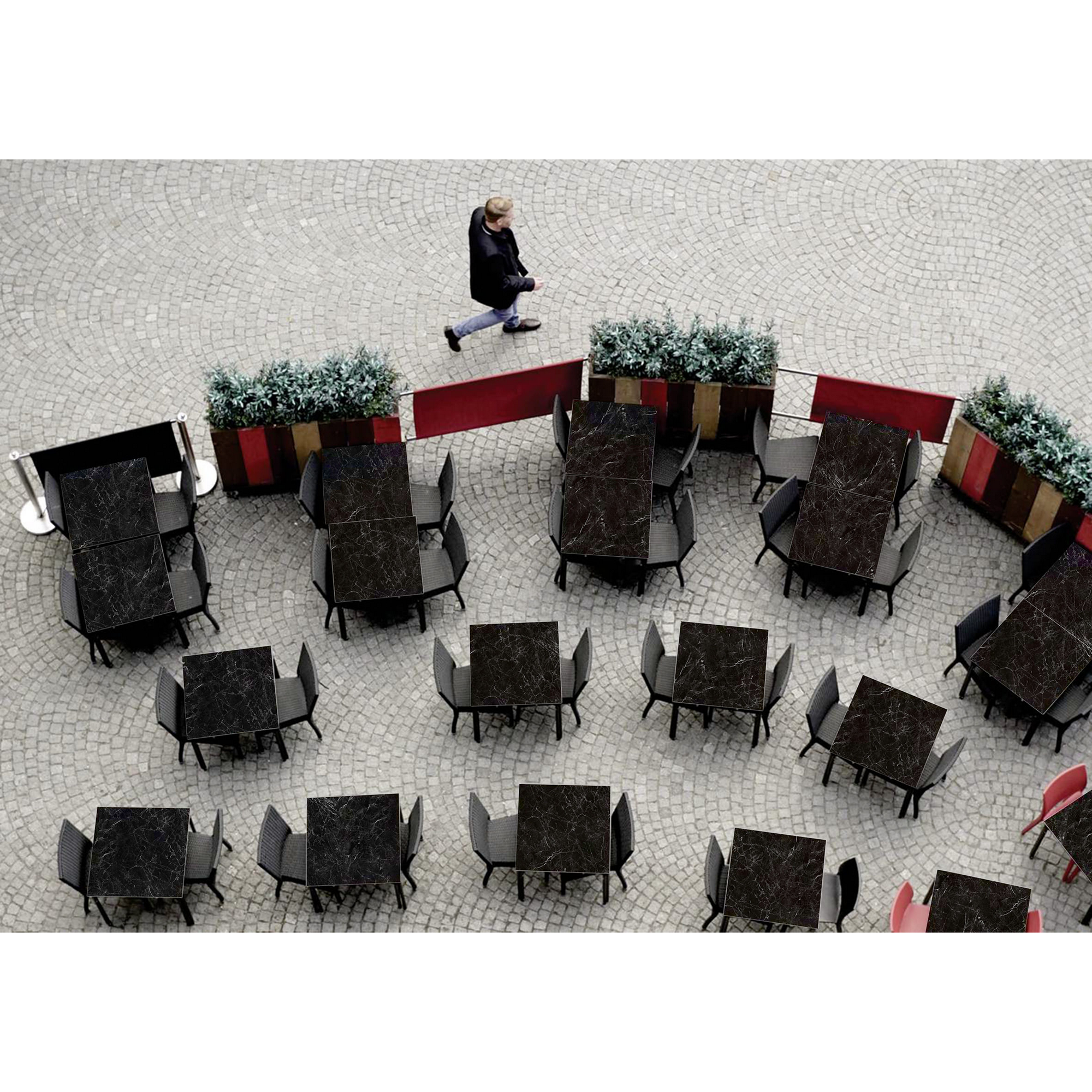 Tischplatte marmoroptik/schwarz 60 x 60 cm