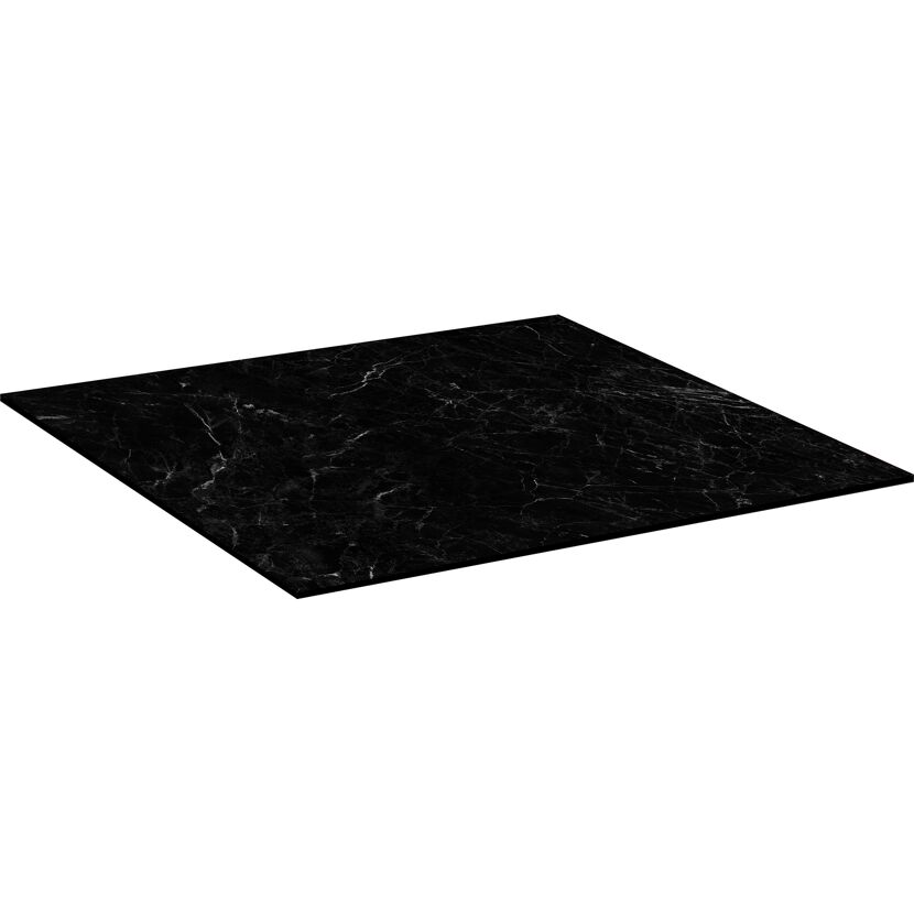 Tischplatte marmoroptik/schwarz 80 x 80 cm