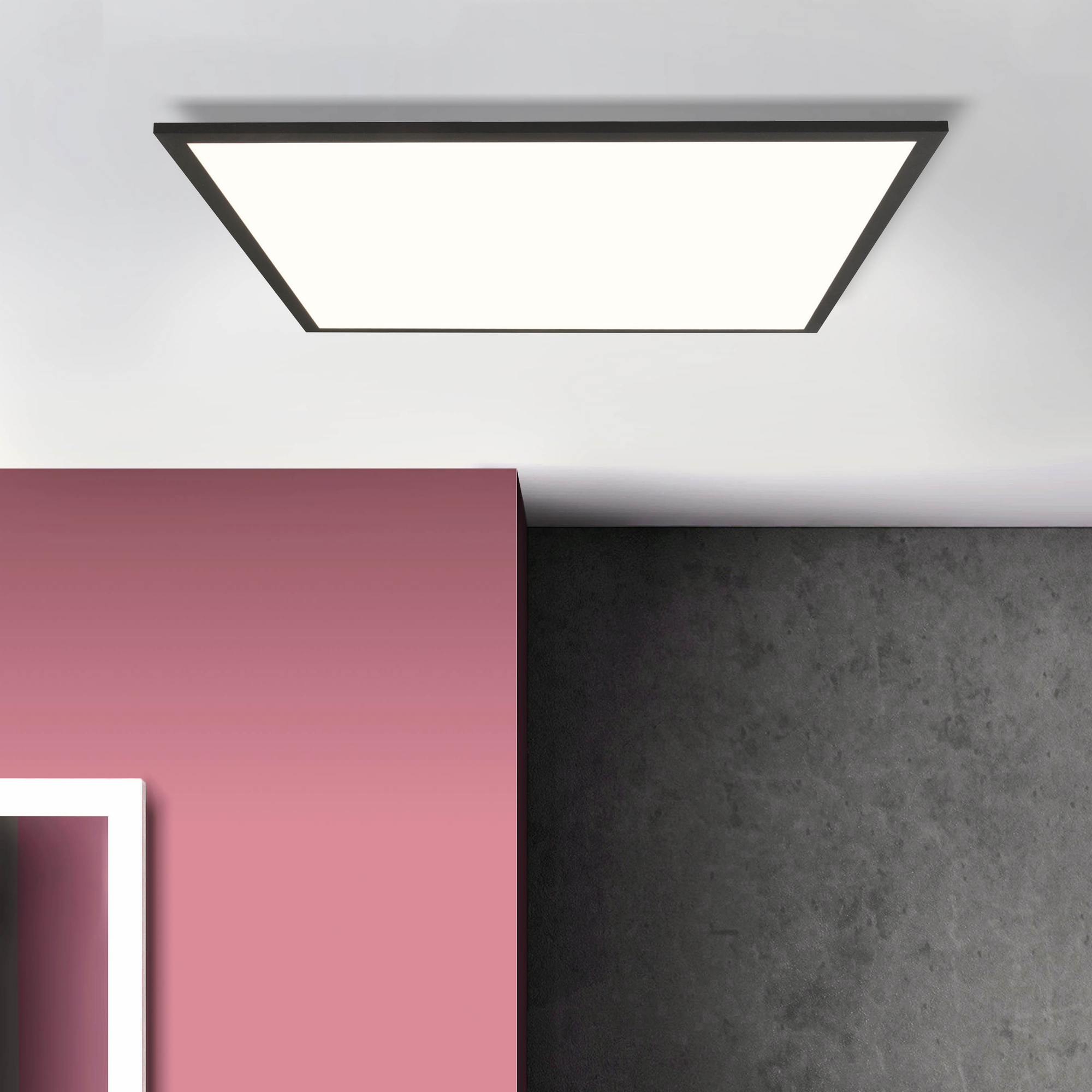 LED-Deckenleuchte 'Buffi' schwarz 59,5 x 59,5 cm 4000 lm