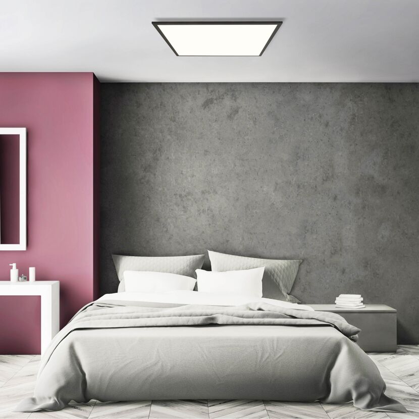 LED-Deckenleuchte 'Buffi' schwarz 59,5 x 59,5 cm 4000 lm