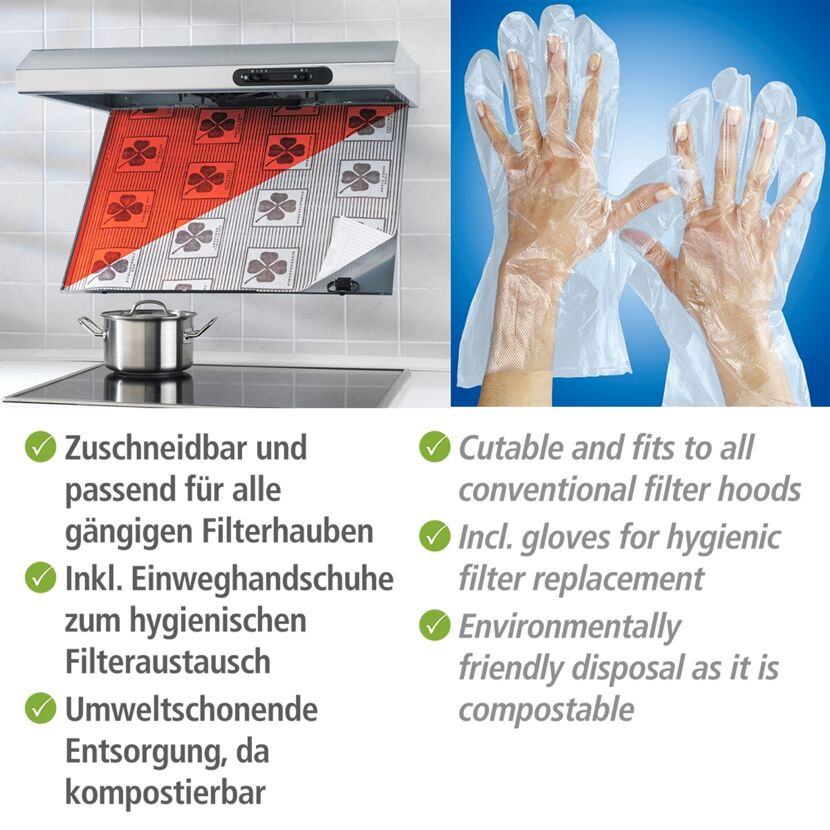 Dunst-Flachfilter  mit Farbindikator zuschneidbar 57 x 47 cm 2 Stück