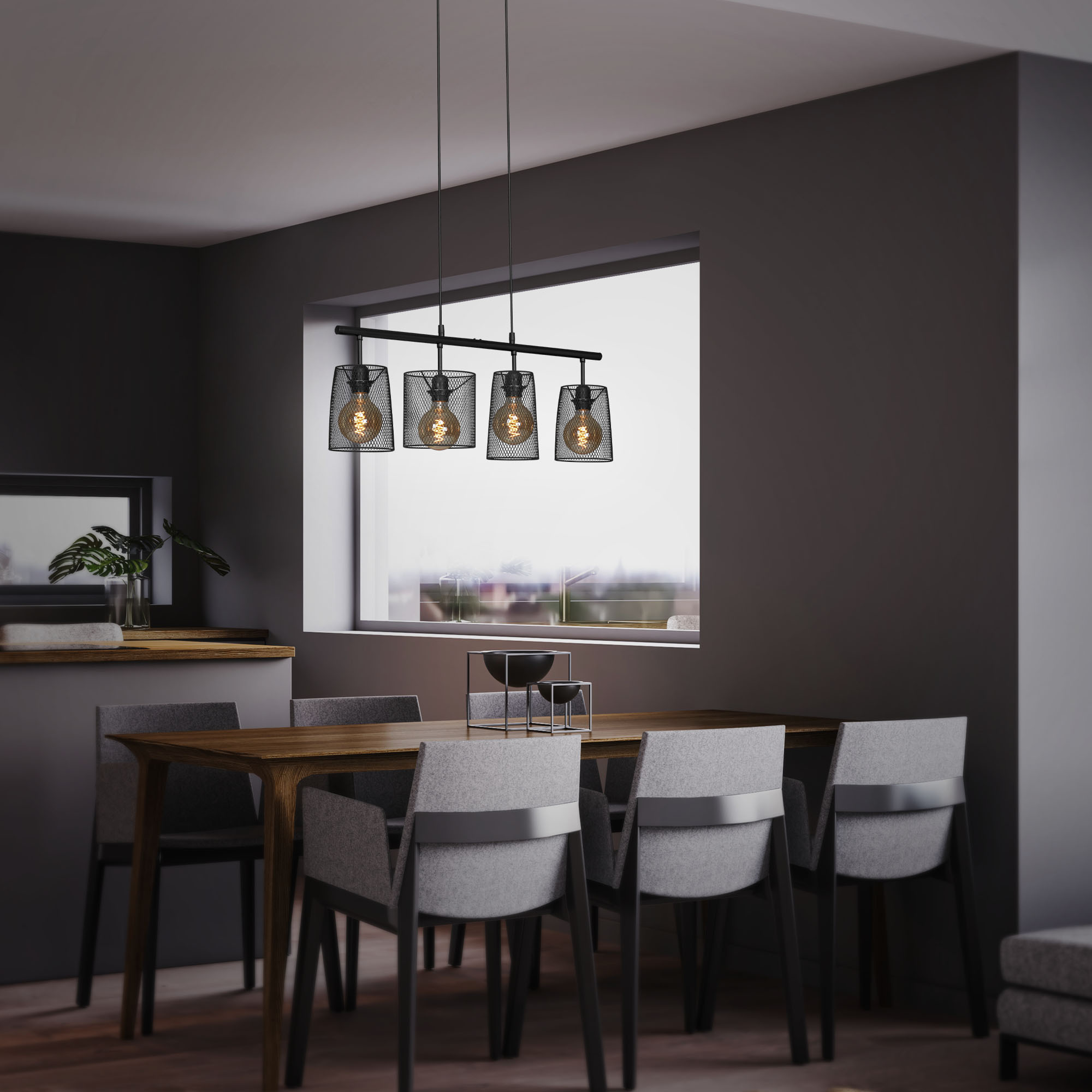 Pendelleuchte 'Retro' 4-flammig ohne Leuchtmittel