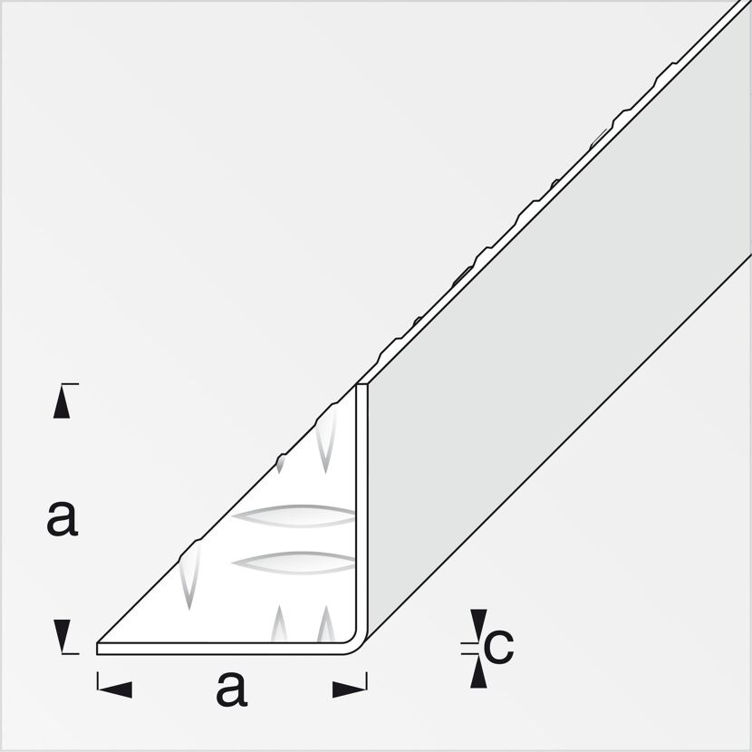 Winkelprofil innen gleichschenklig Aluminium blank 100 x 2,95 cm