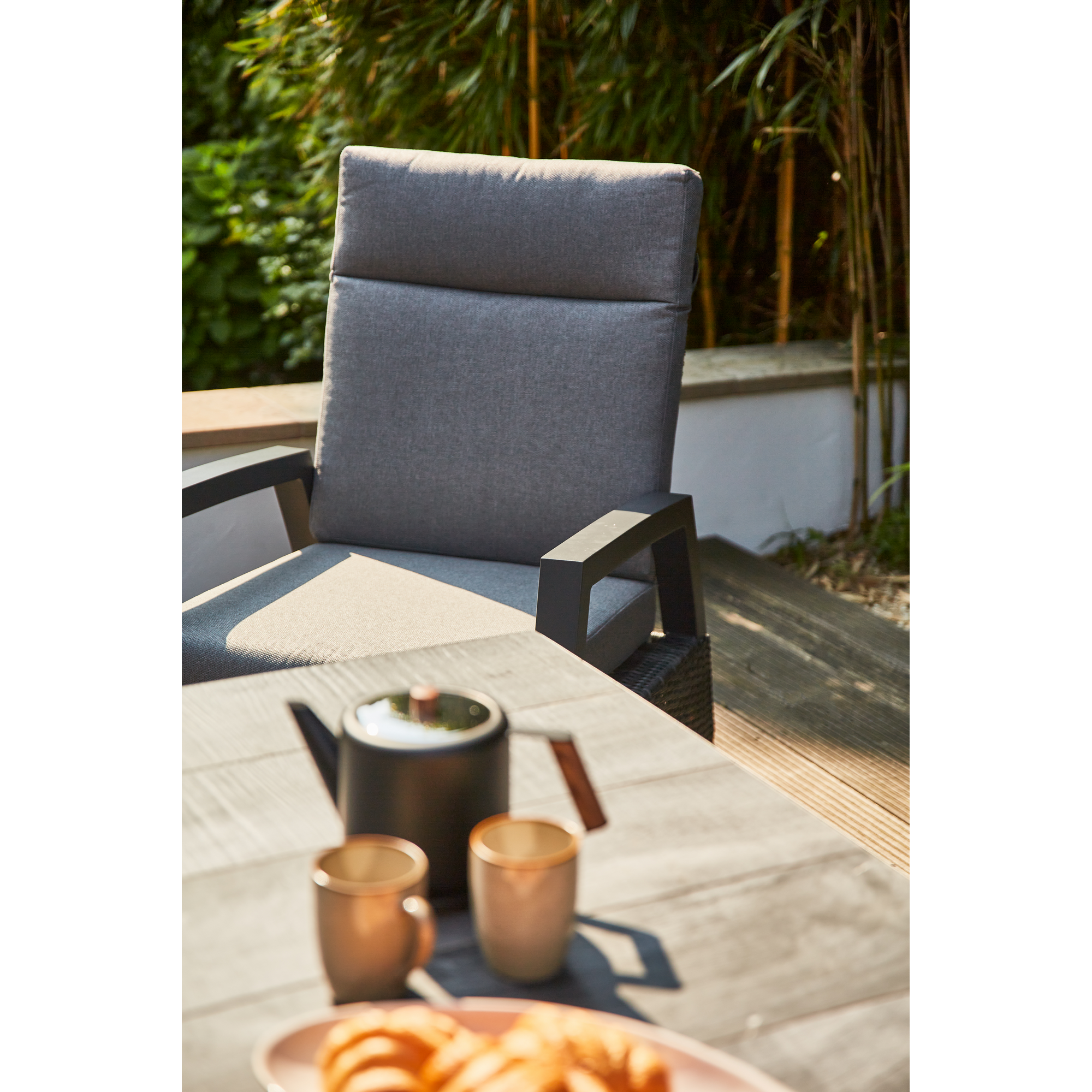 Lounge-Set 'Taranto' blau-grau 4-teilig