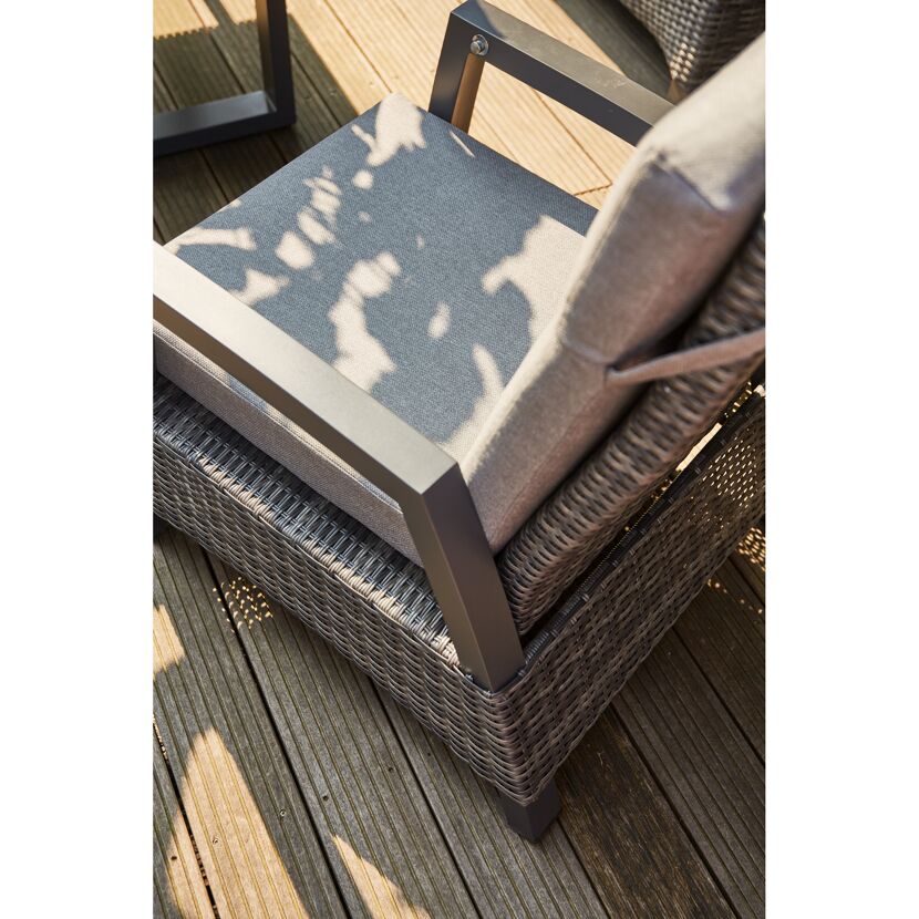 Loungemöbelset 'Taranto' für 4 Personen Polyethylengeflecht/Aluminium