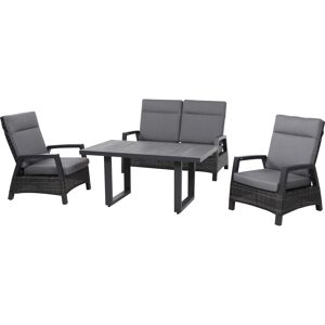Lounge-Set 'Taranto' blau-grau 4-teilig