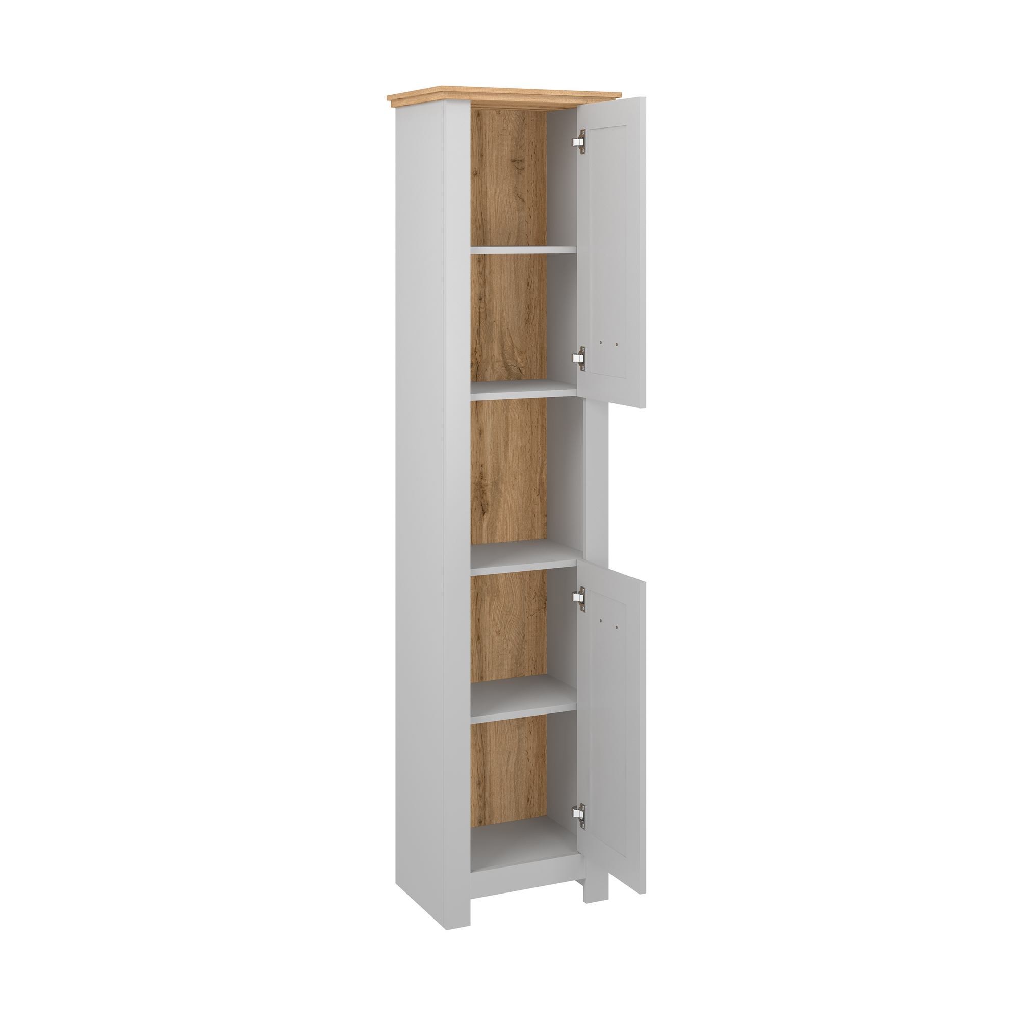 Hochschrank 'Sylt' hellgrau, eichefarben 46,6 x 191 x 33 cm