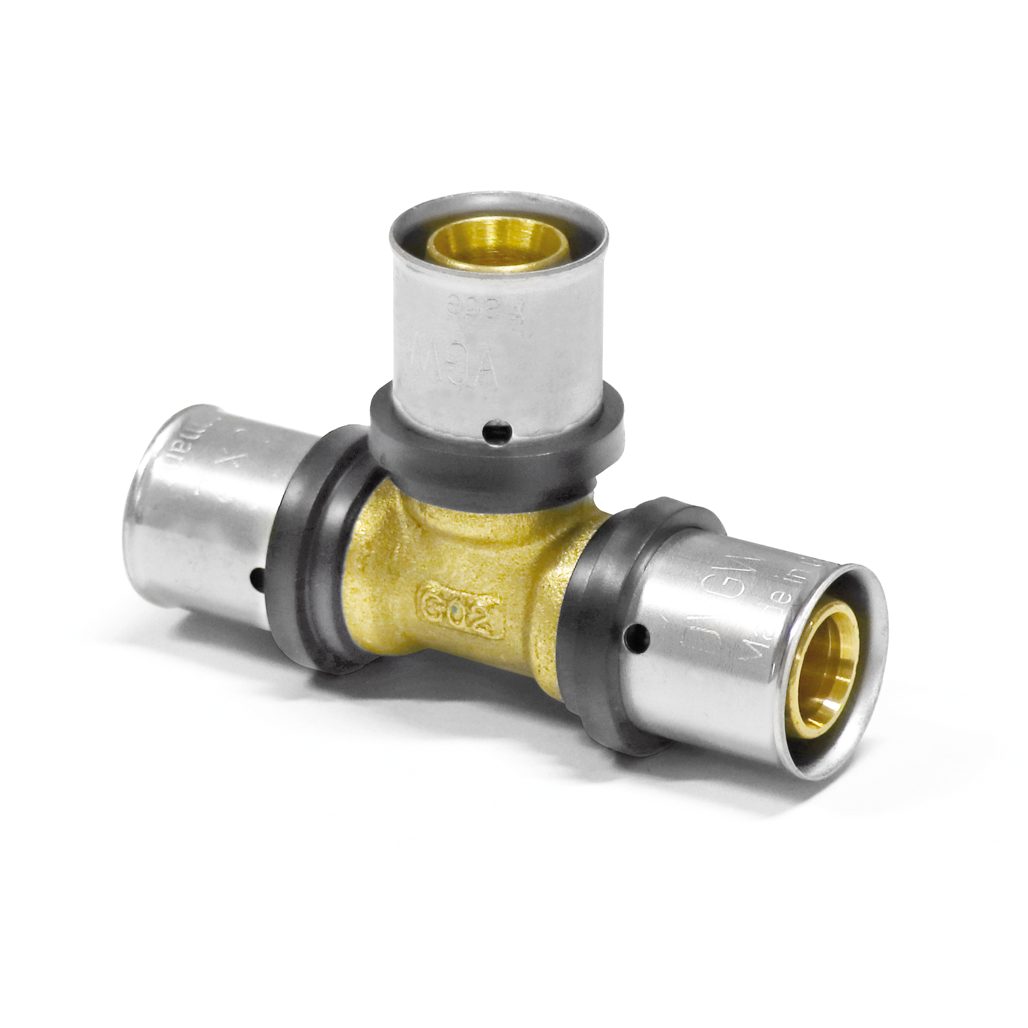 Pressfitting-T-Stück reduziert 20 x 2 mm