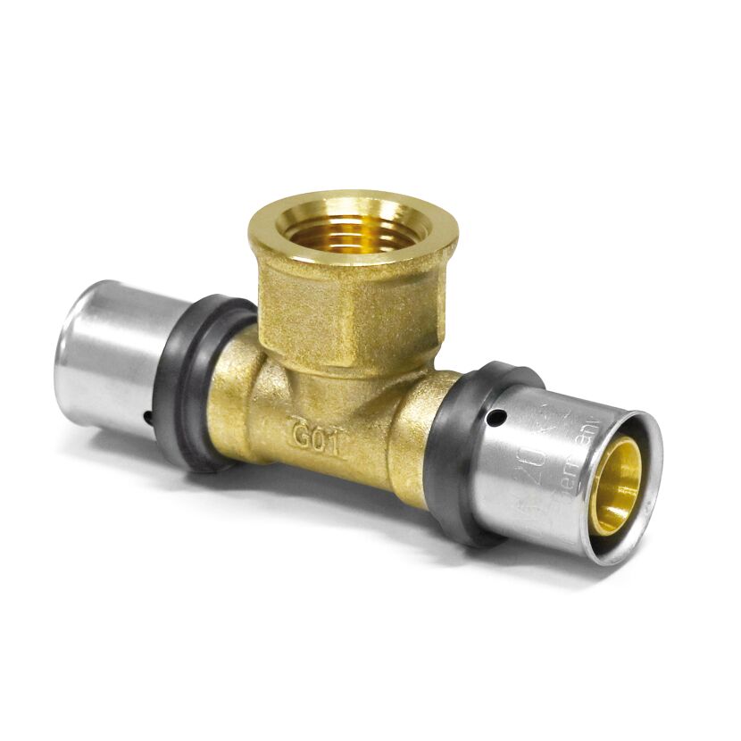 Pressfitting-T-Stück 20 x 2,0 1/2" IG