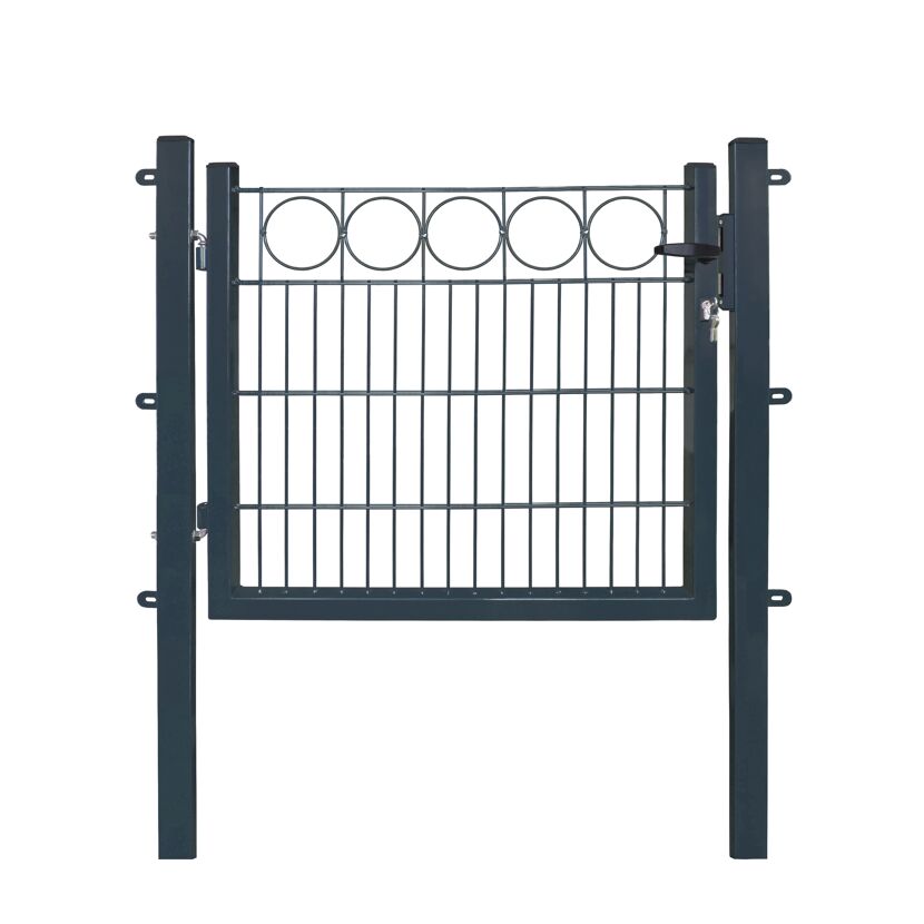 Gartentor 'Exclusive' anthrazit 100 x 80 cm, mit Ringdekor