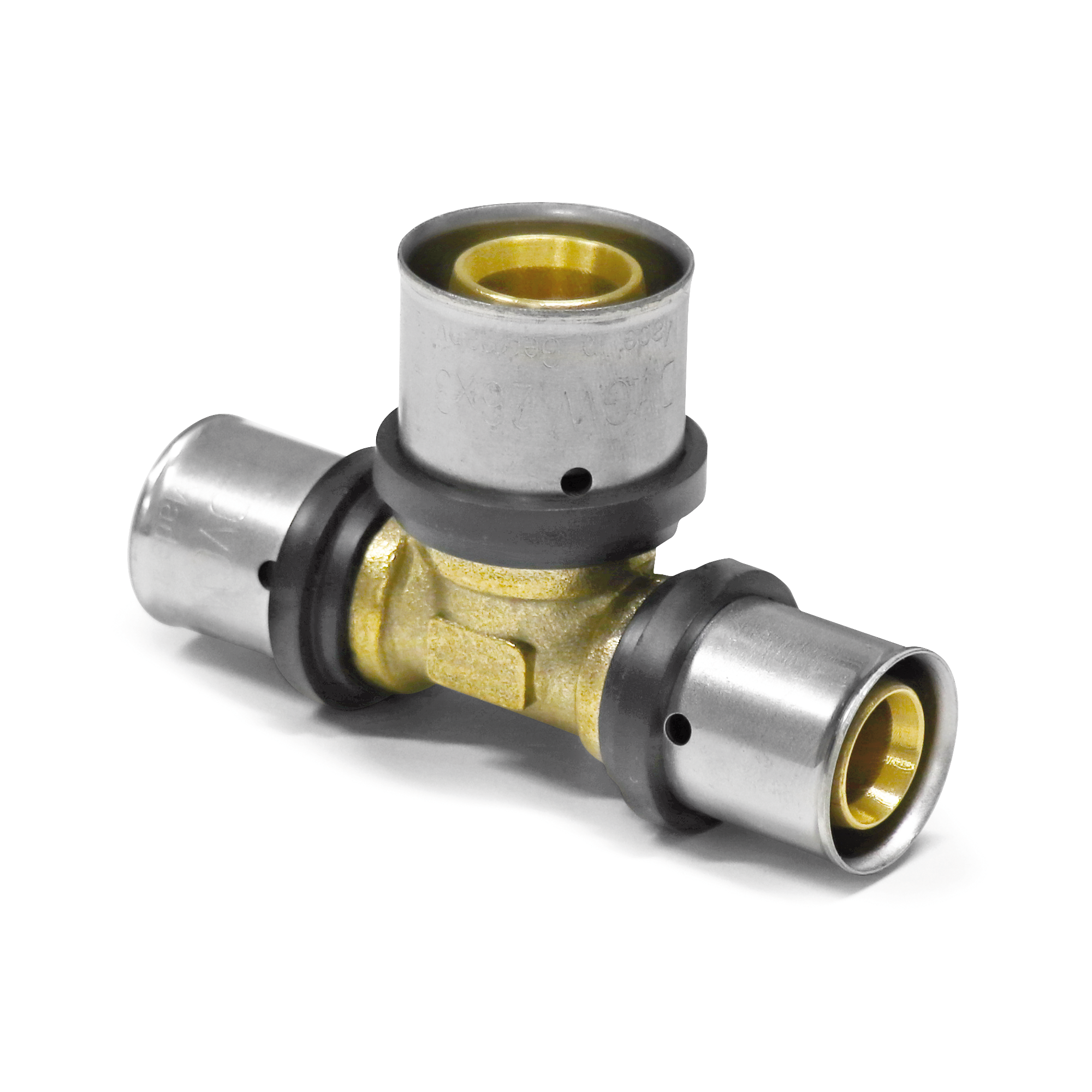 Pressfitting-T-Stück Mittelabgang erweitert 16 x 2,0 - 20 x 2,0 mm