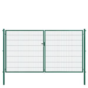 Doppeltor 'Essential' moosgrün 400 x 160 cm, mit Zaunanschluss