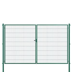 Doppeltor 'Essential' moosgrün 400 x 180 cm, mit Zaunanschluss